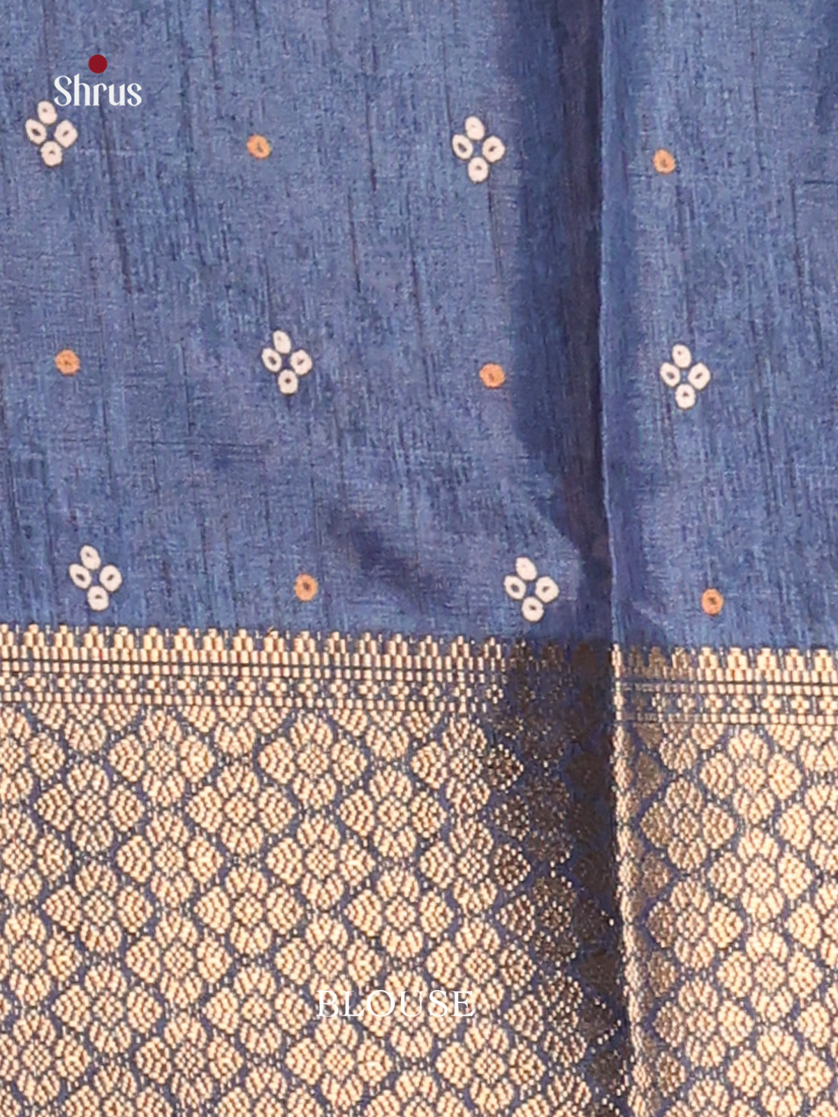 Blue - Semi Crepe Saree