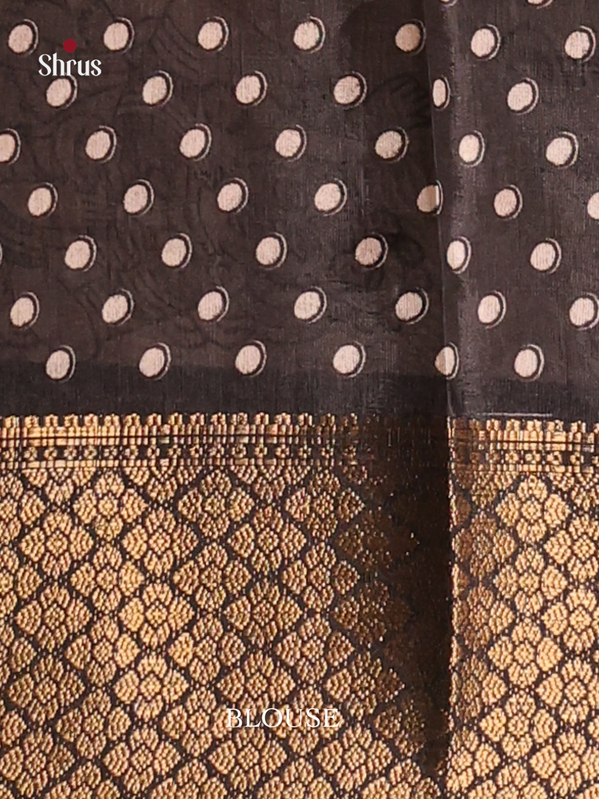 Grey & Black - Semi Crepe Saree - Shop on Shrus.com