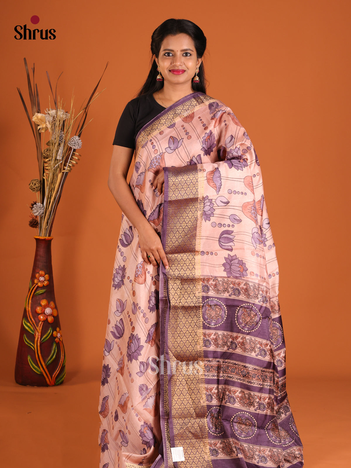DHS09288 - Semi Crepe Saree - Shop on Shrus.com