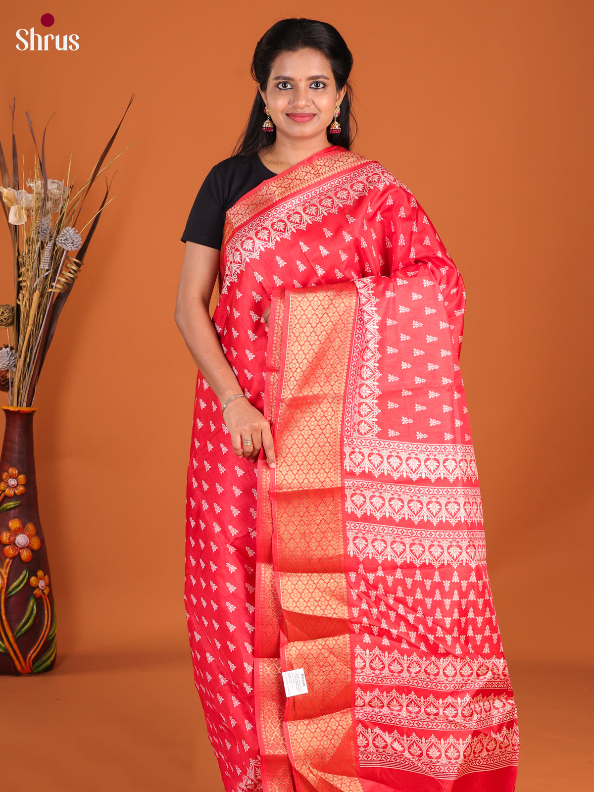 DHS09311 - Semi Crepe Saree - Shop on Shrus.com