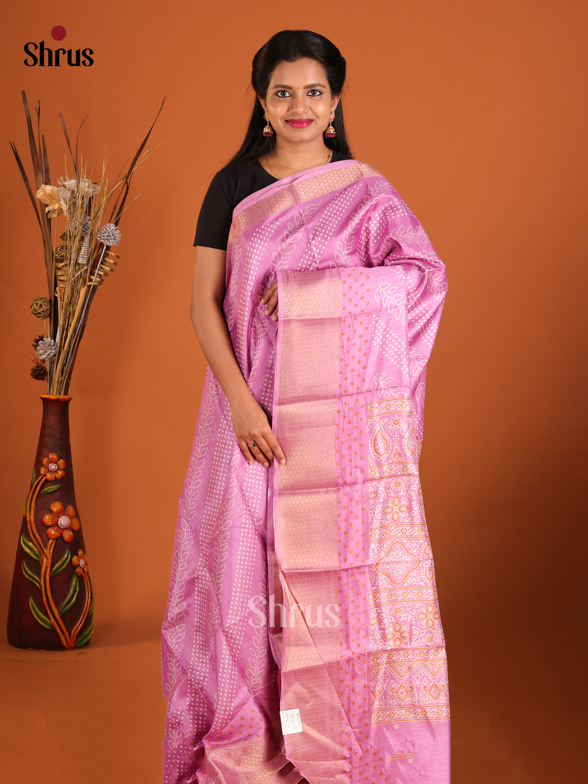 DHS09368 - Semi Crepe Saree - Shop on Shrus.com