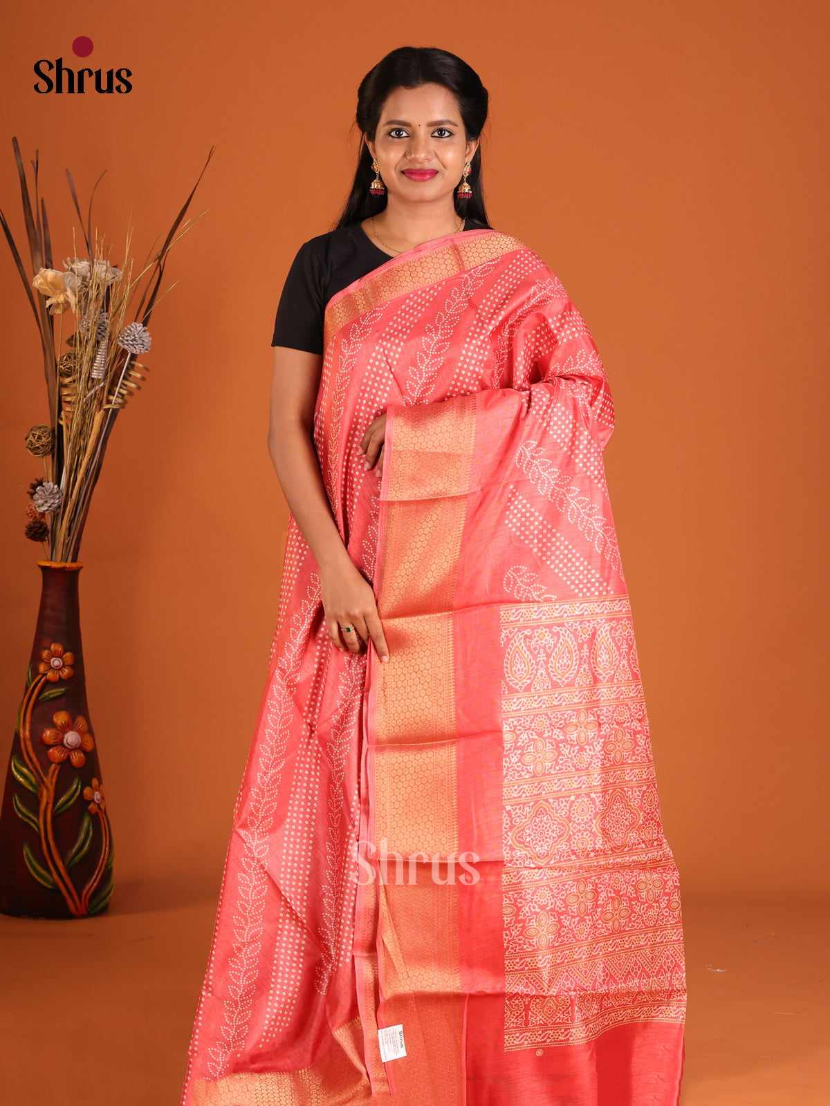 DHS09370 - Semi Crepe Saree - Shop on Shrus.com