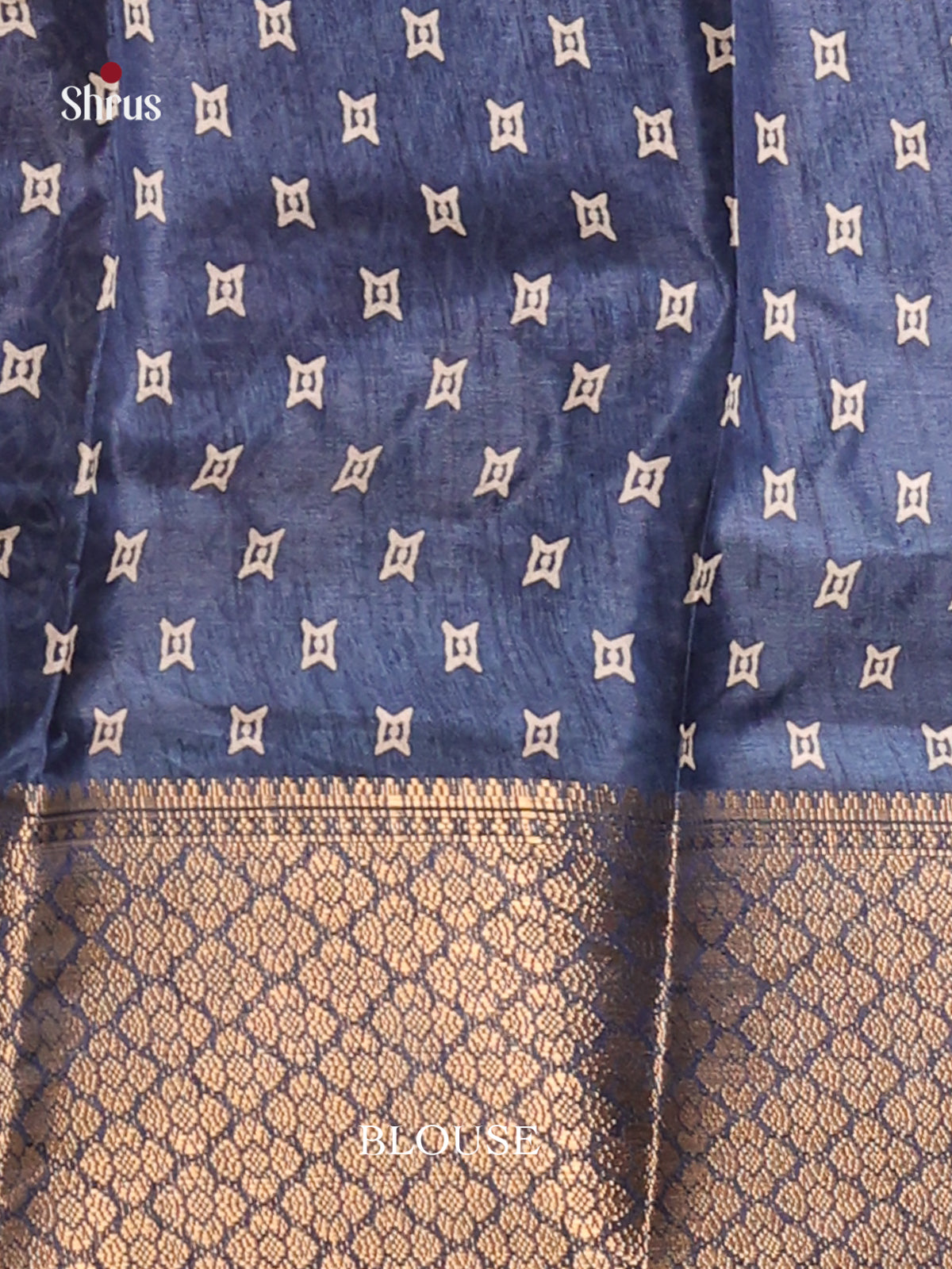 Blue - Semi Crepe Saree