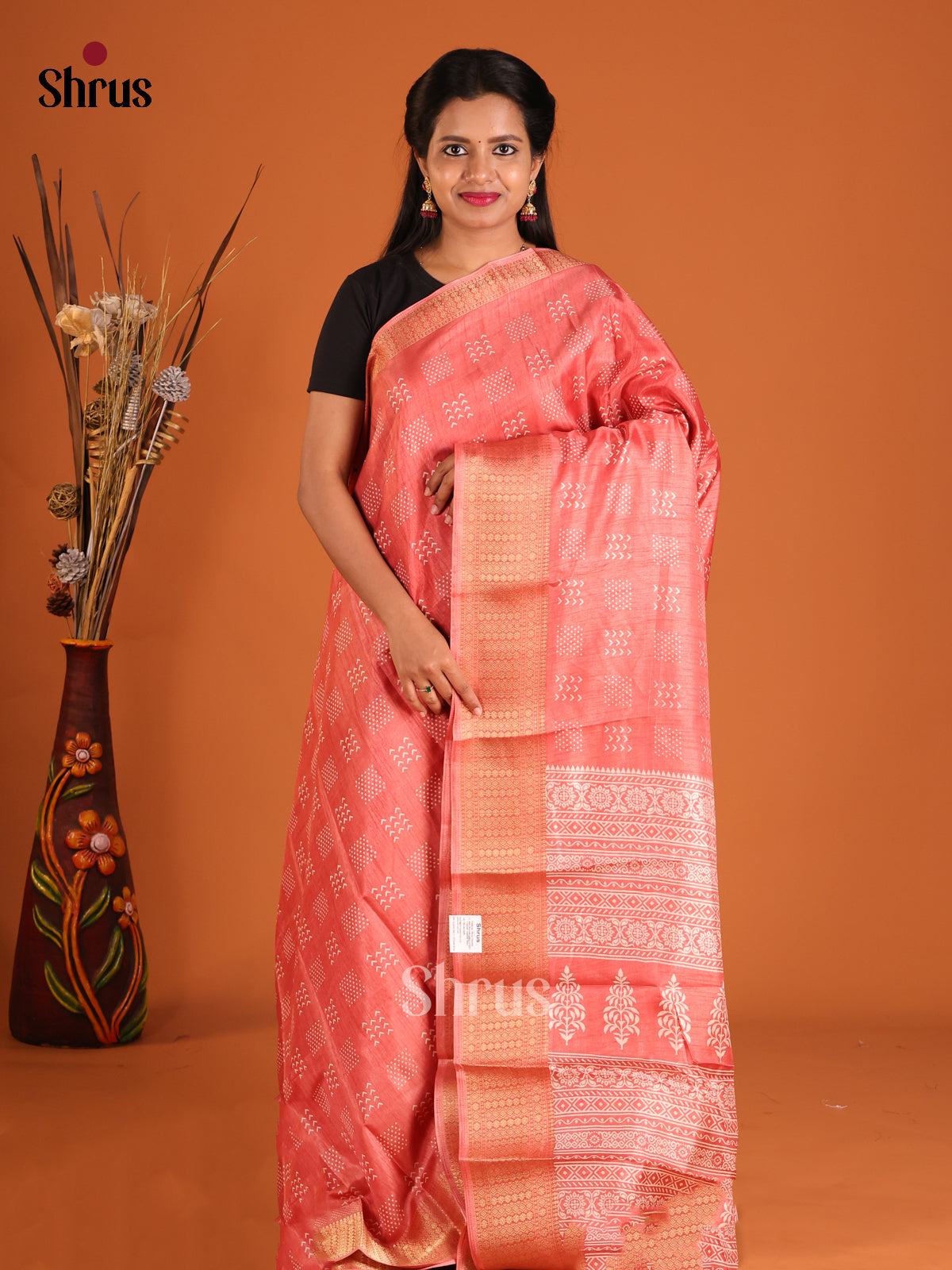 DHS09403 - Semi Crepe Saree - Shop on Shrus.com
