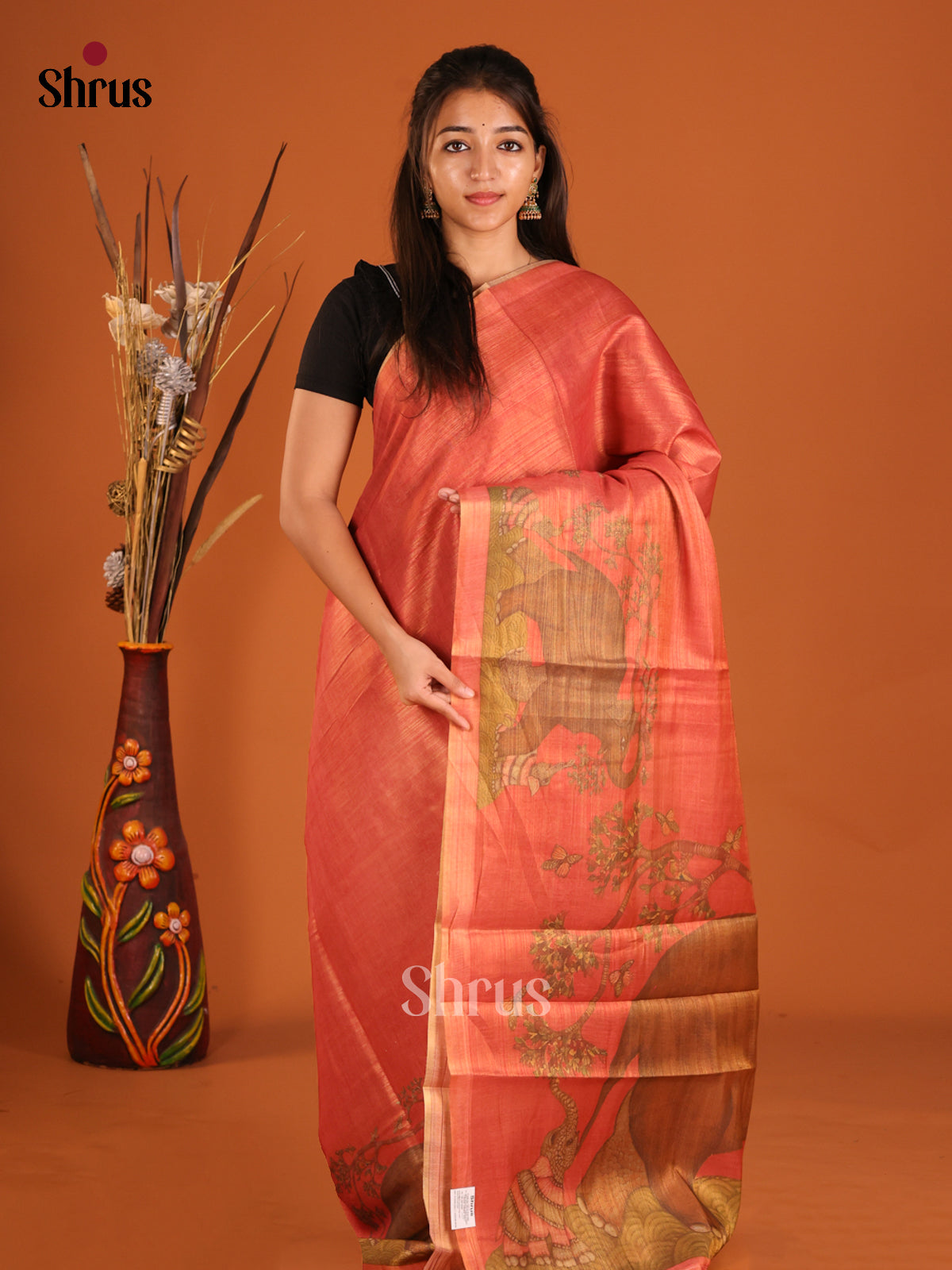 DHS10125 - Semi Tissue Print Saree