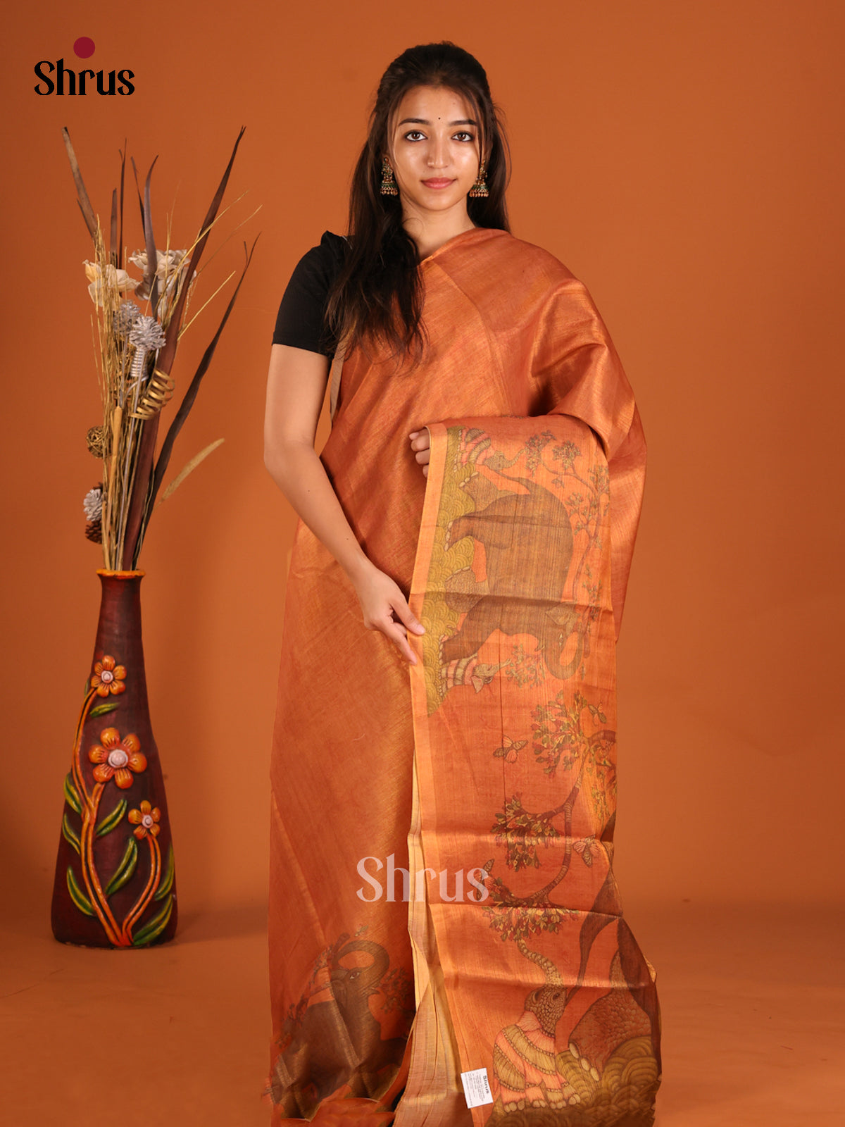 DHS10127 - Semi Tissue Print Saree