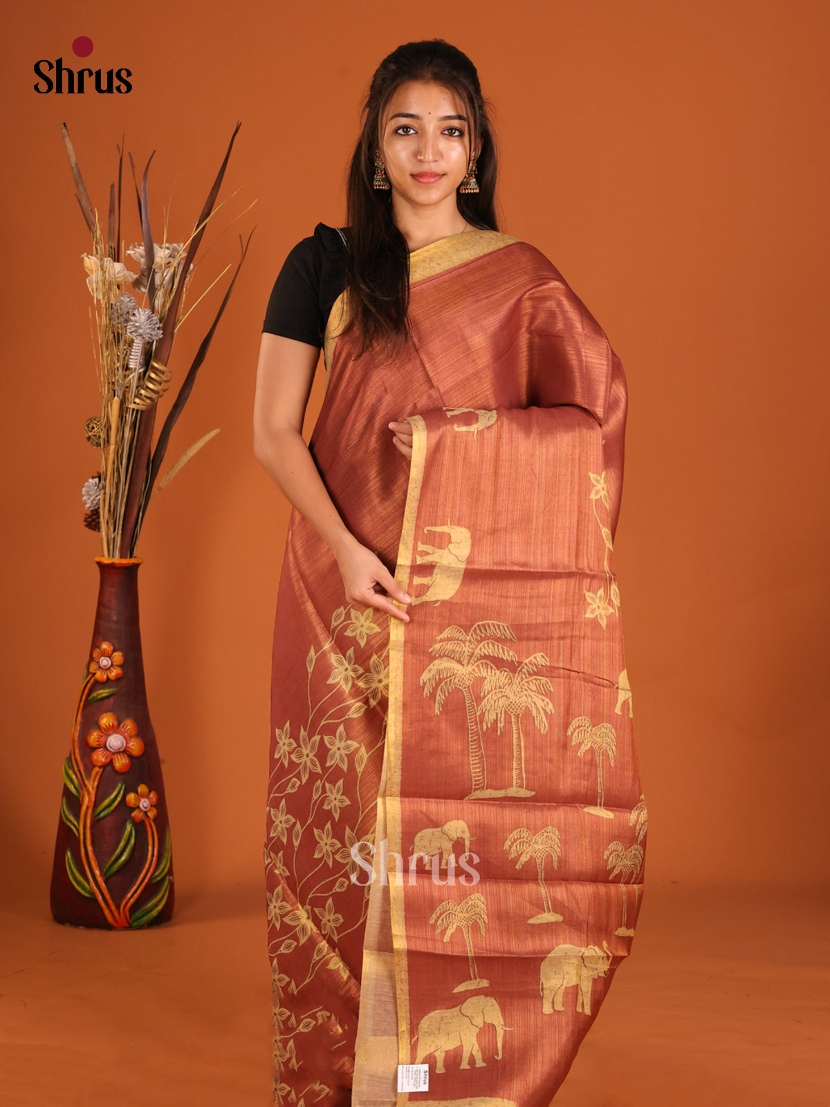 DHS10128 - Semi Tissue Print Saree