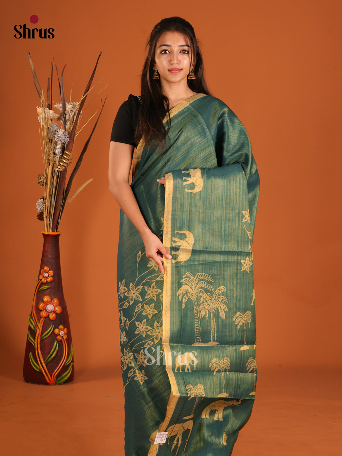 DHS10130 - Semi Tissue Print Saree