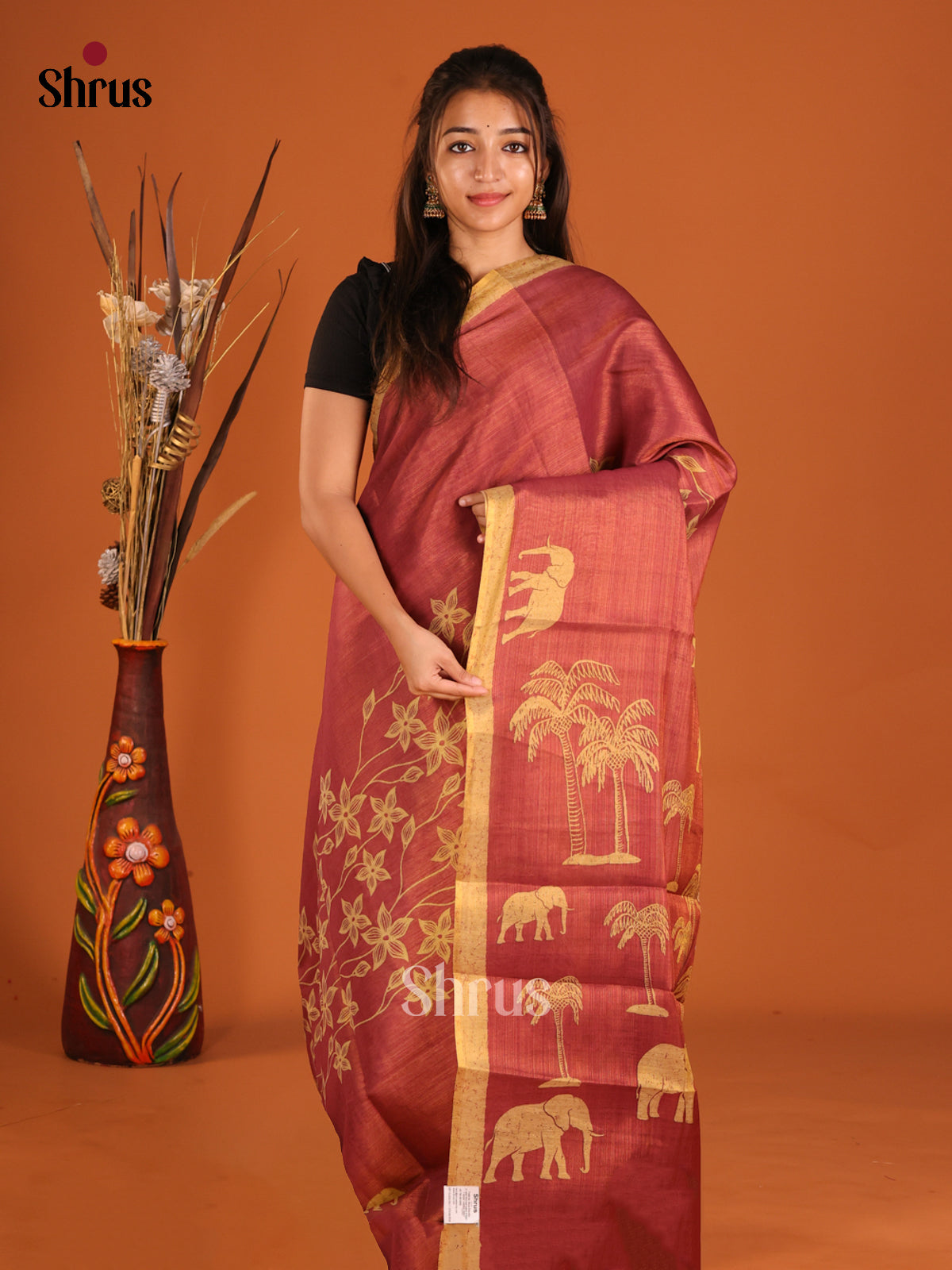 DHS10132 - Semi Tissue Print Saree
