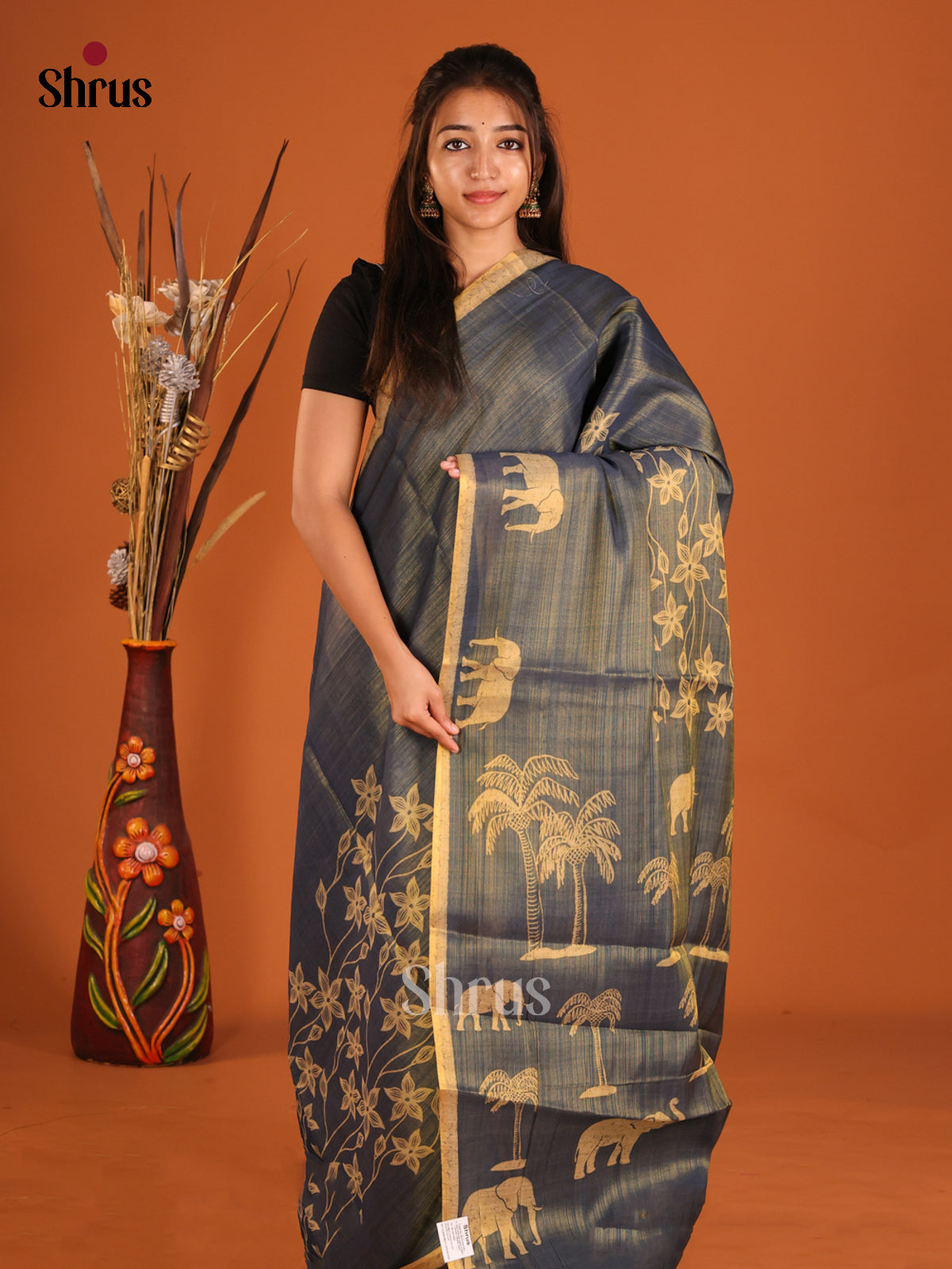 DHS10133 - Semi Tissue Print Saree