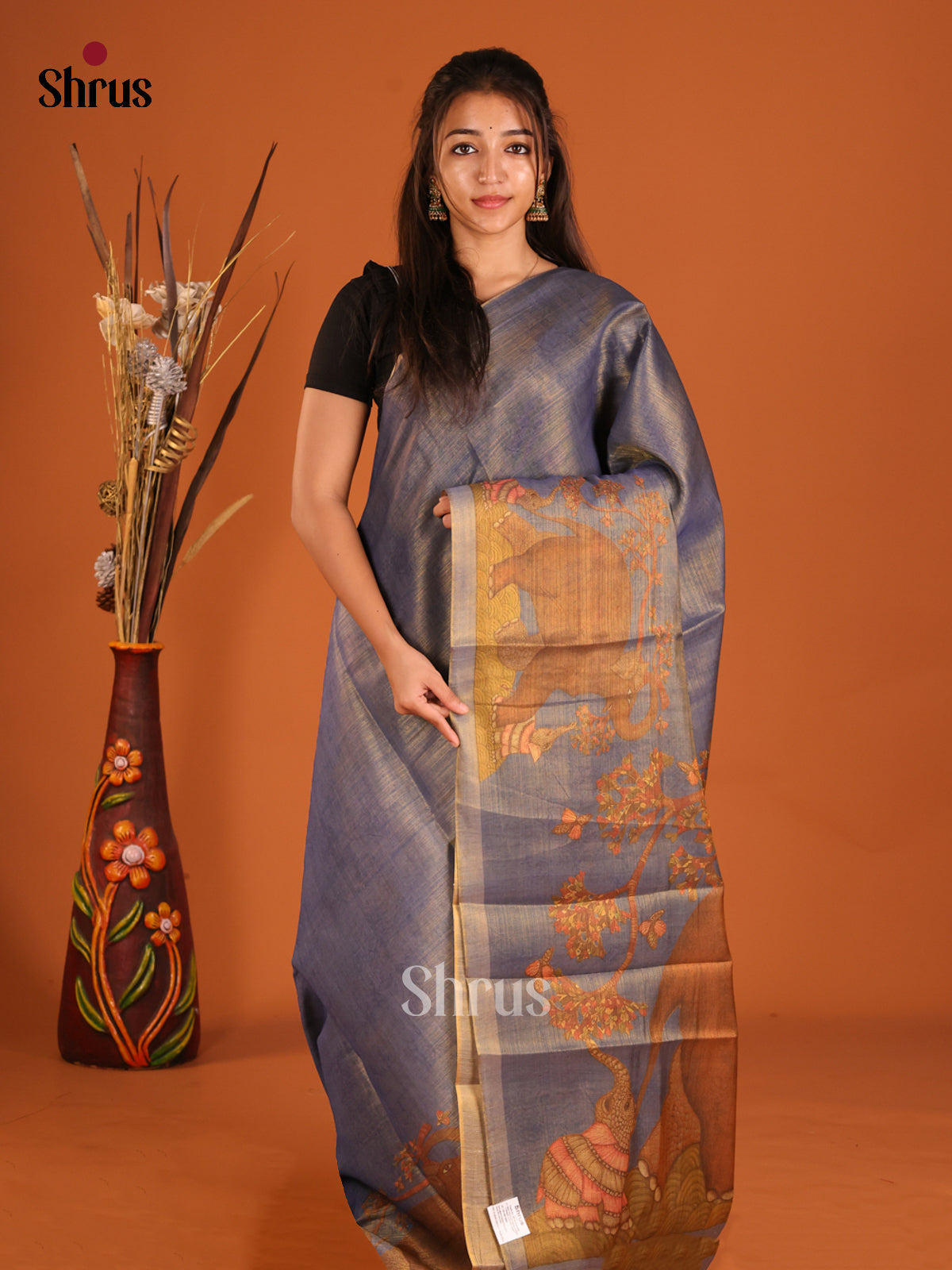 DHS10134 - Semi Tissue Print Saree