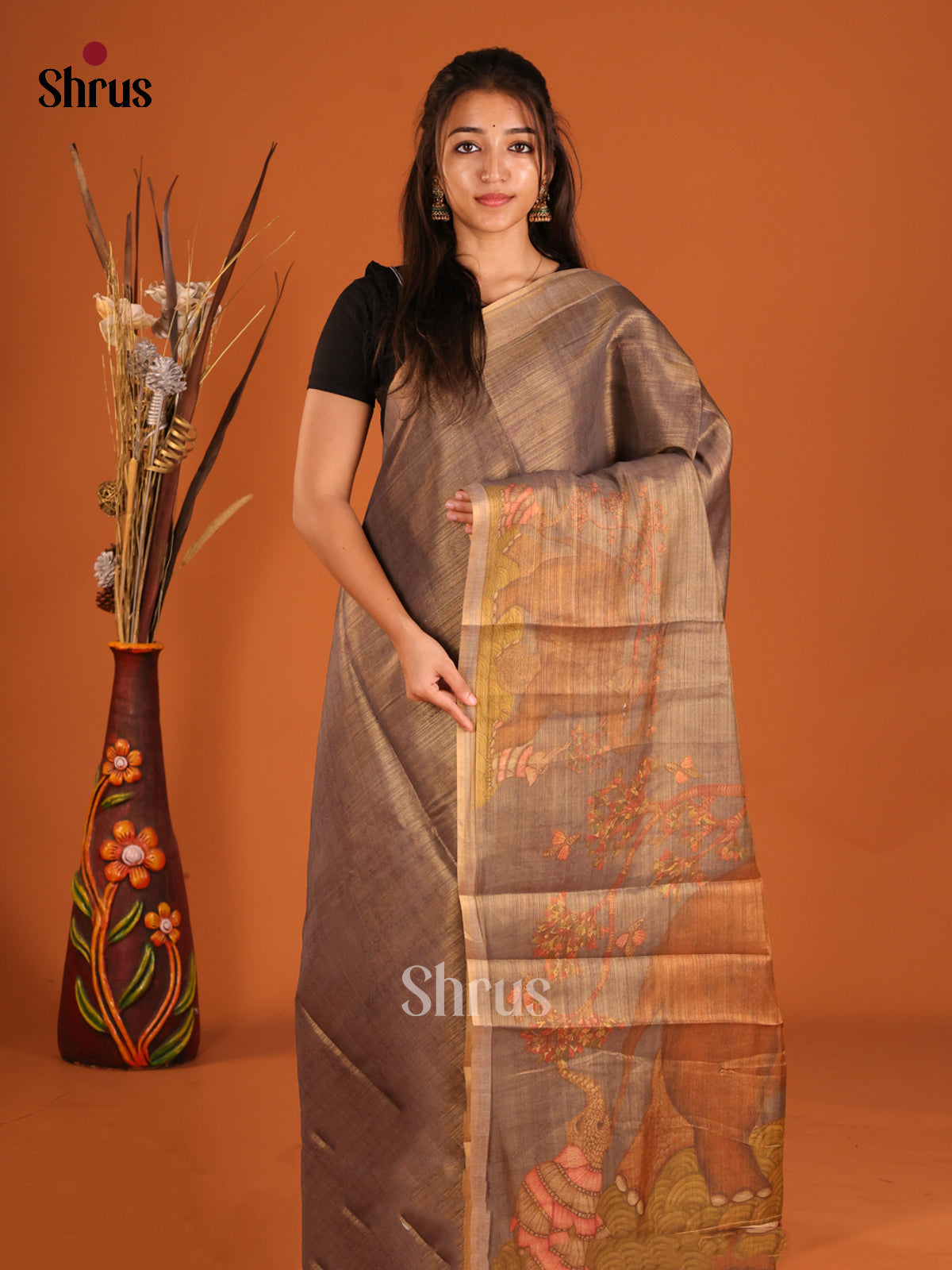 DHS10135 - Semi Tissue Print Saree