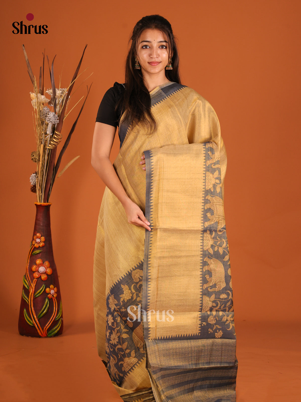 DHS10144 - Semi Tissue Print Saree
