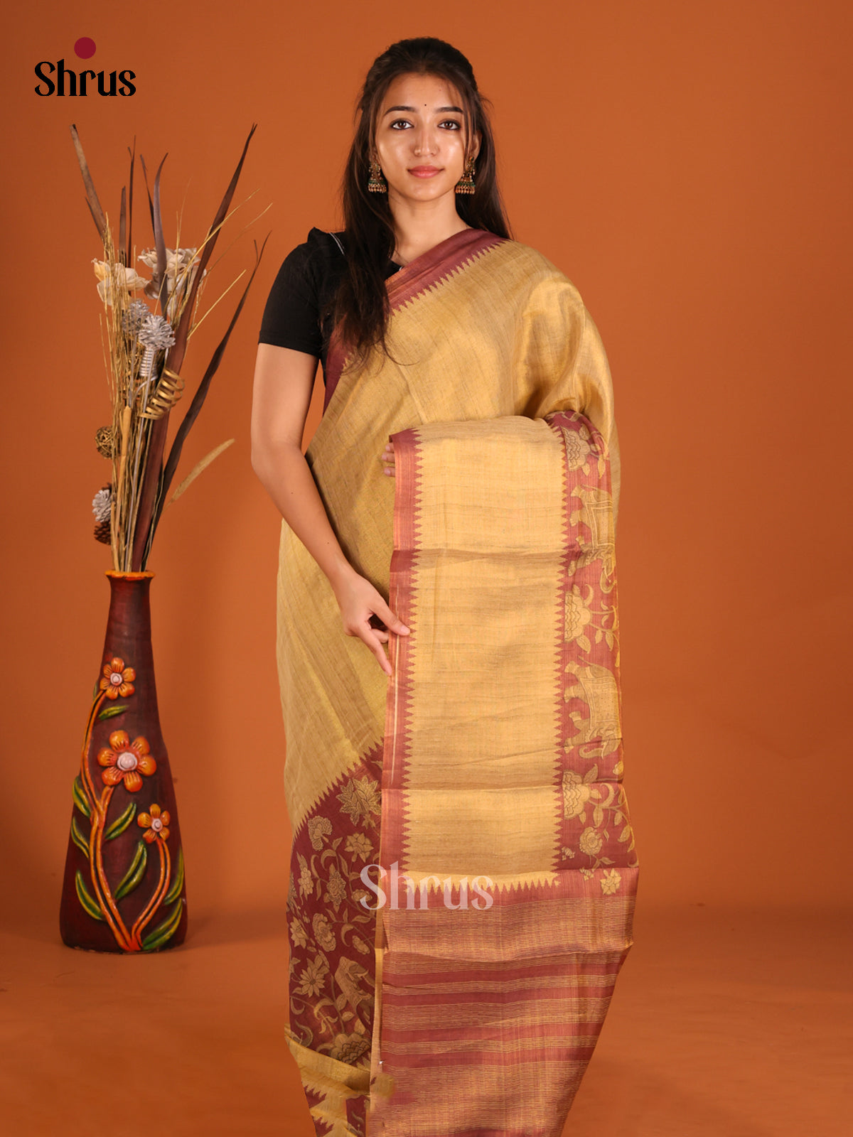 DHS10147 - Semi Tissue Print Saree