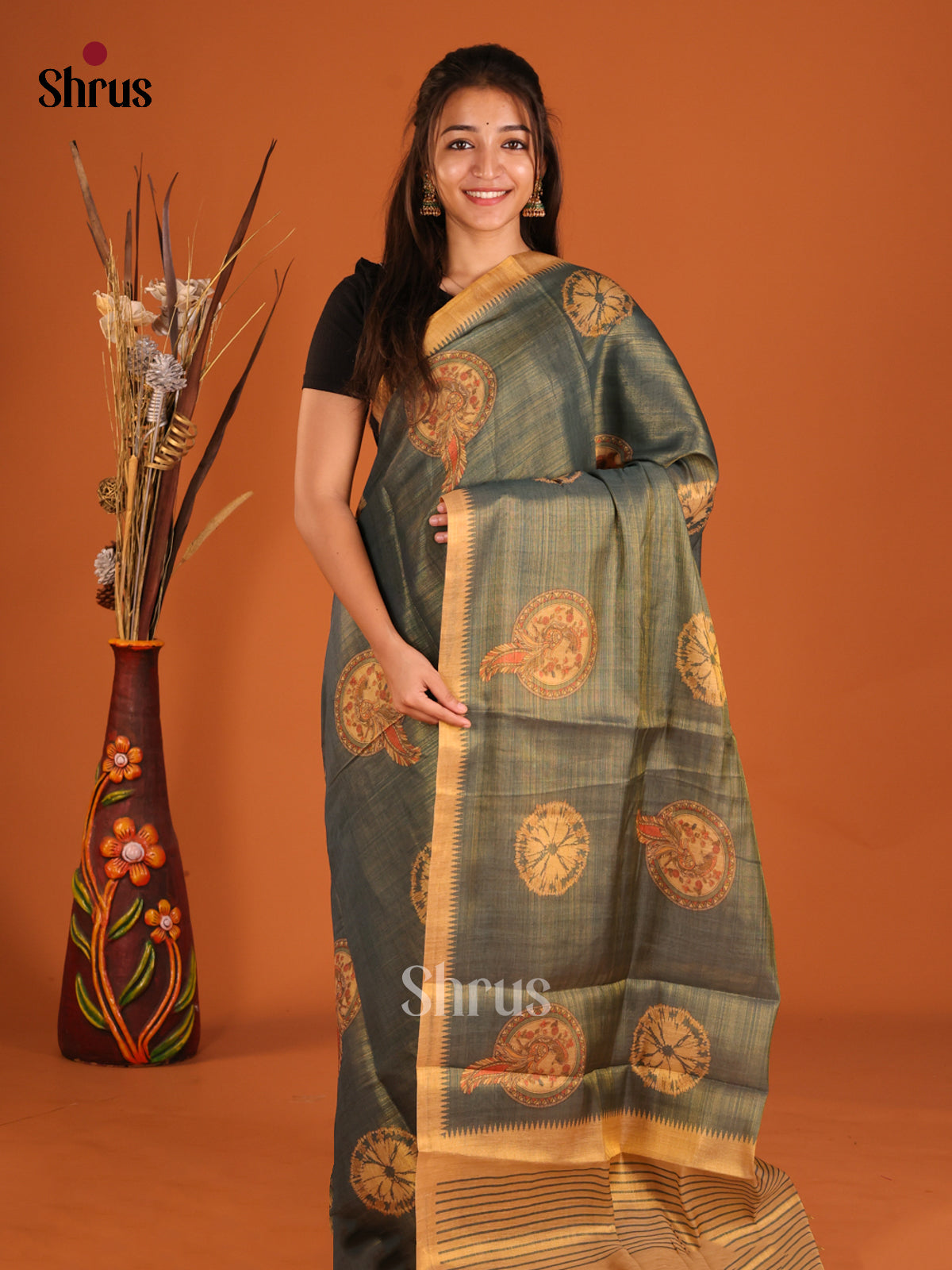 DHS10150 - Semi Tissue Print Saree