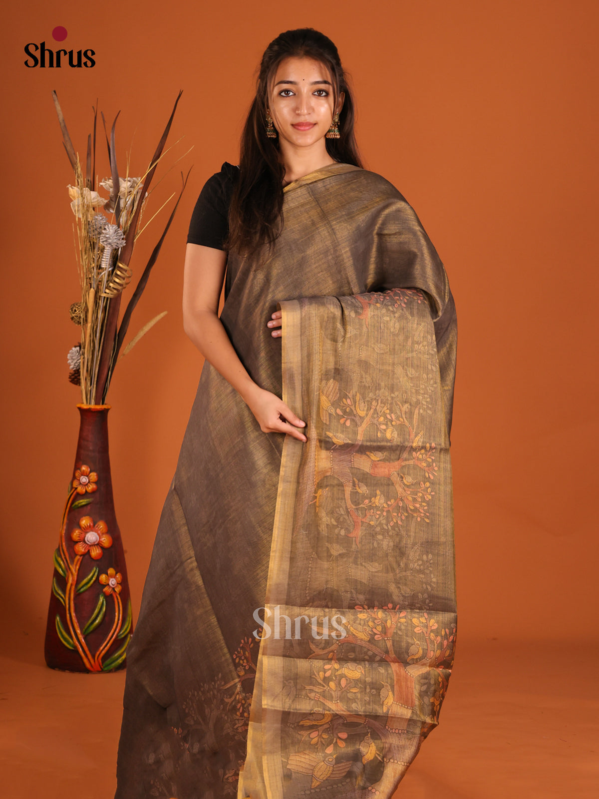 DHS10157 - Semi Tissue Print Saree