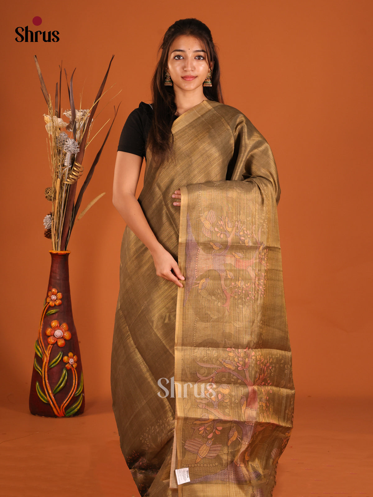 DHS10159 - Semi Tissue Print Saree