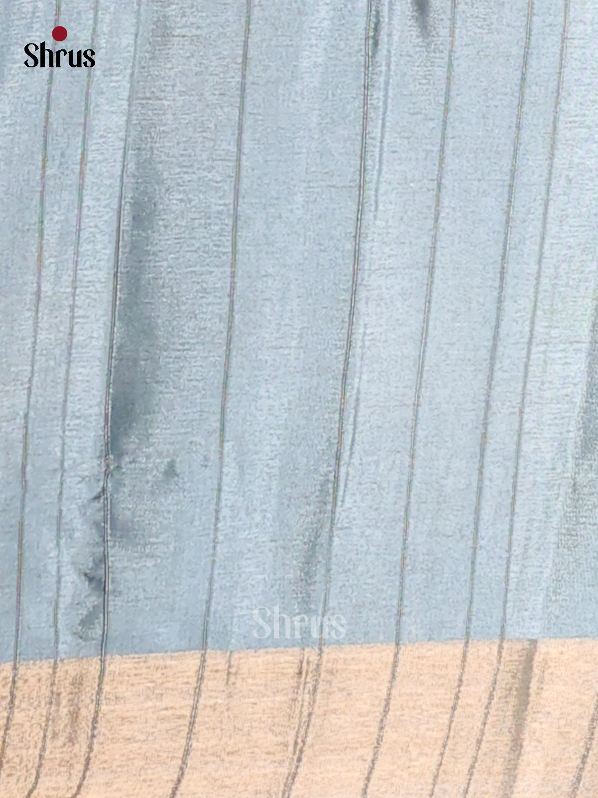 Cream & Blue - Semi matka Saree