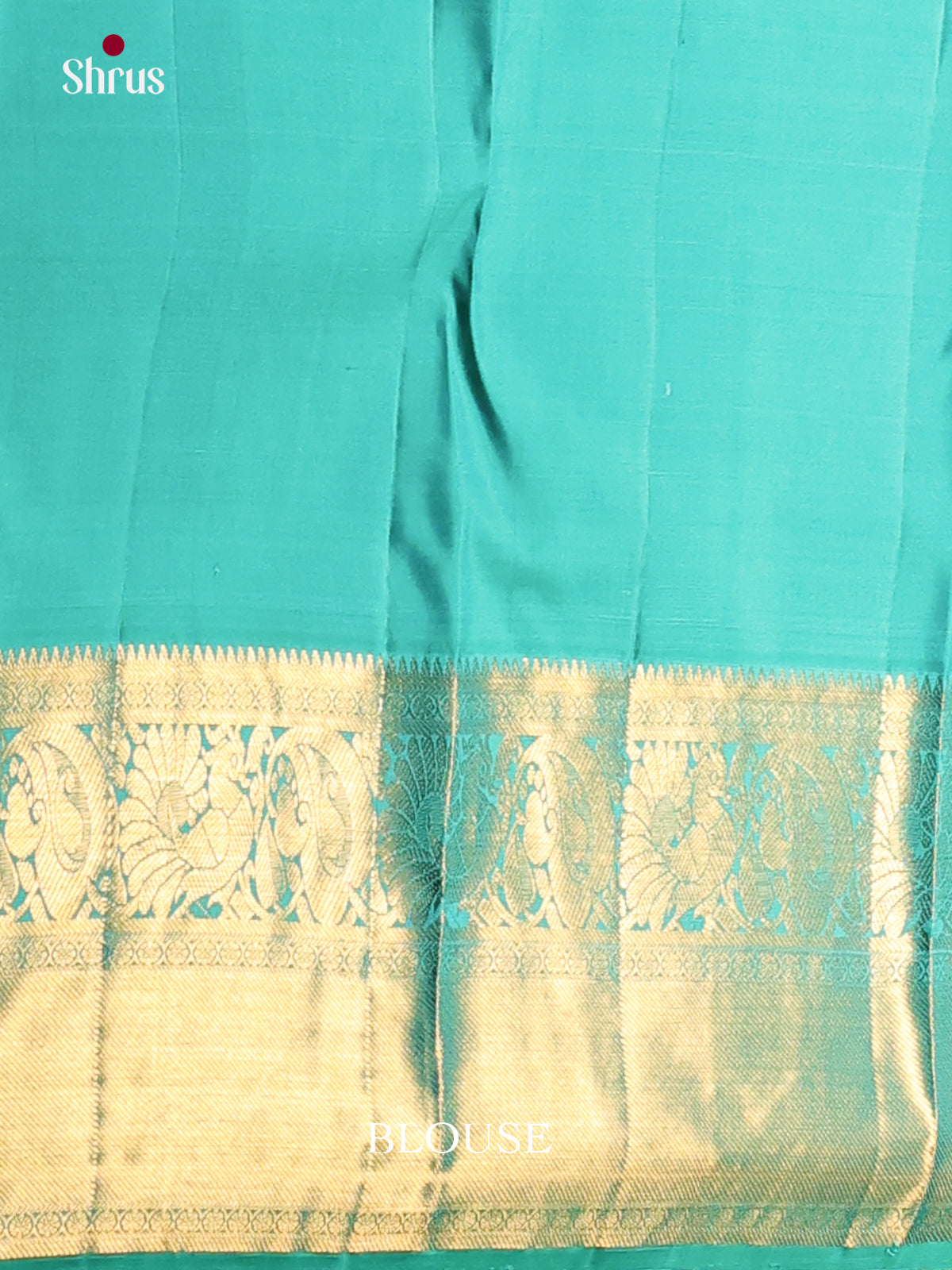 Blue & Teal  Kanchipuram Butta design Saree with rich zari brocade border