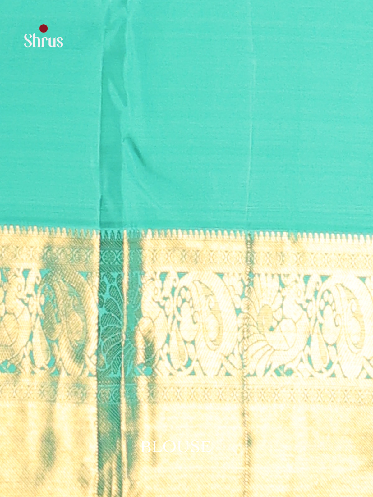 Blue & Teal  Kanchipuram Butta design Saree gleams with gold zari buttas -2