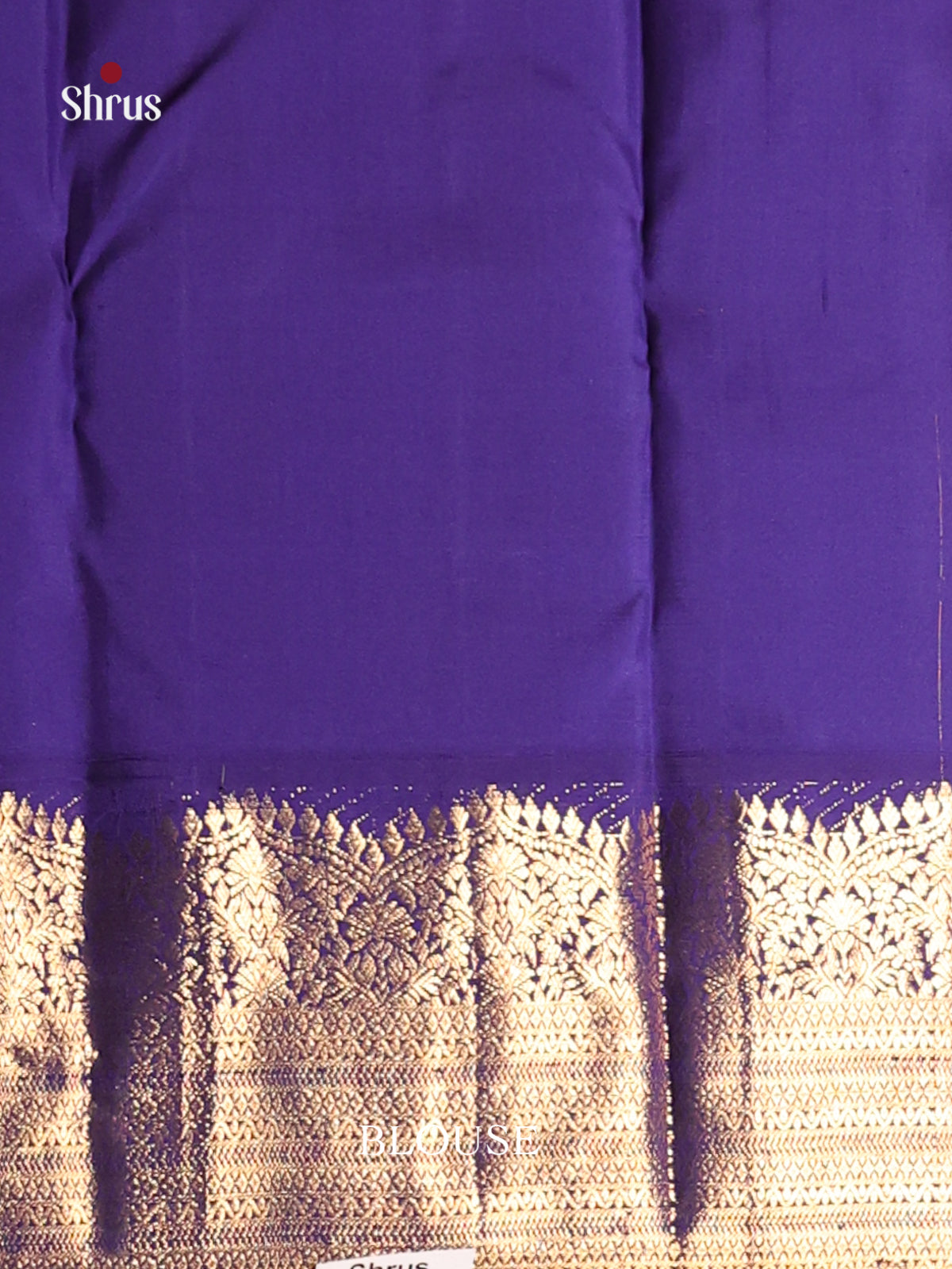 Beautiful Pink Kanchipuram Silk Saree with zari thilagam motifs & Blue Brocade Border 2