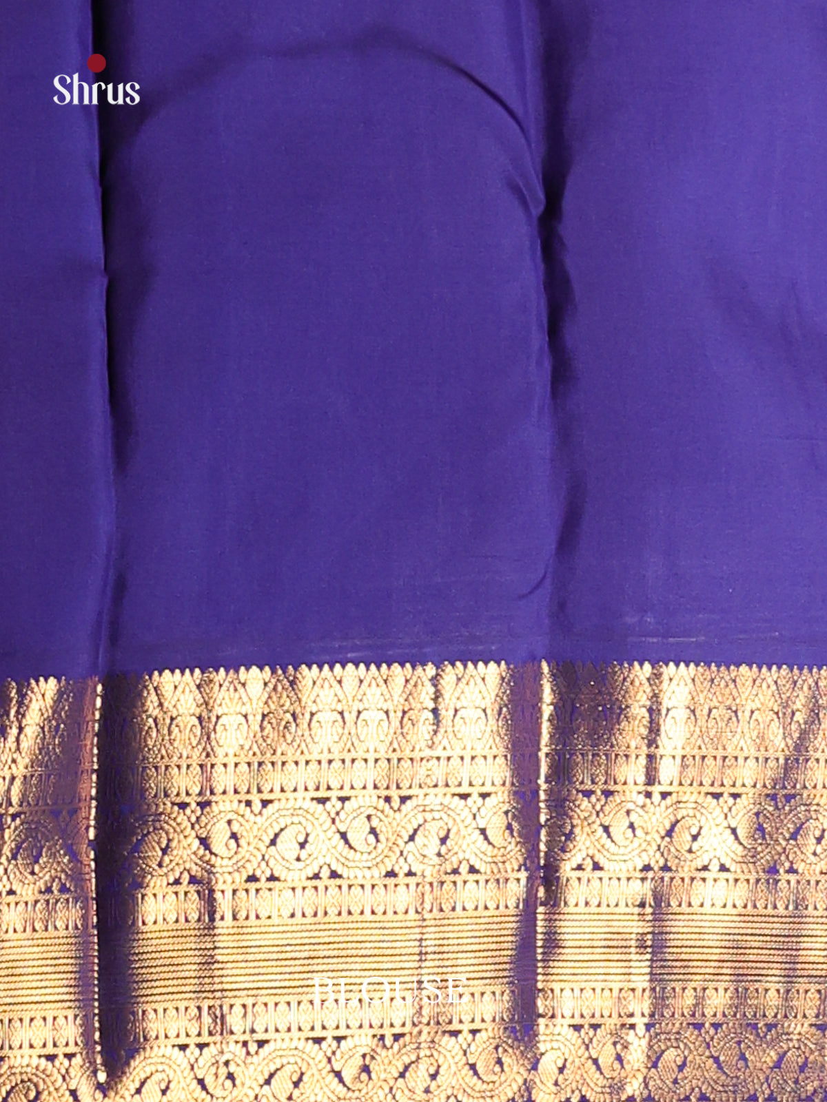 Pretty Pink Kanchipuram Silk Saree with paisley motifs & Blue Zari Woven Brocade Pallu - Shop on Shrus.com