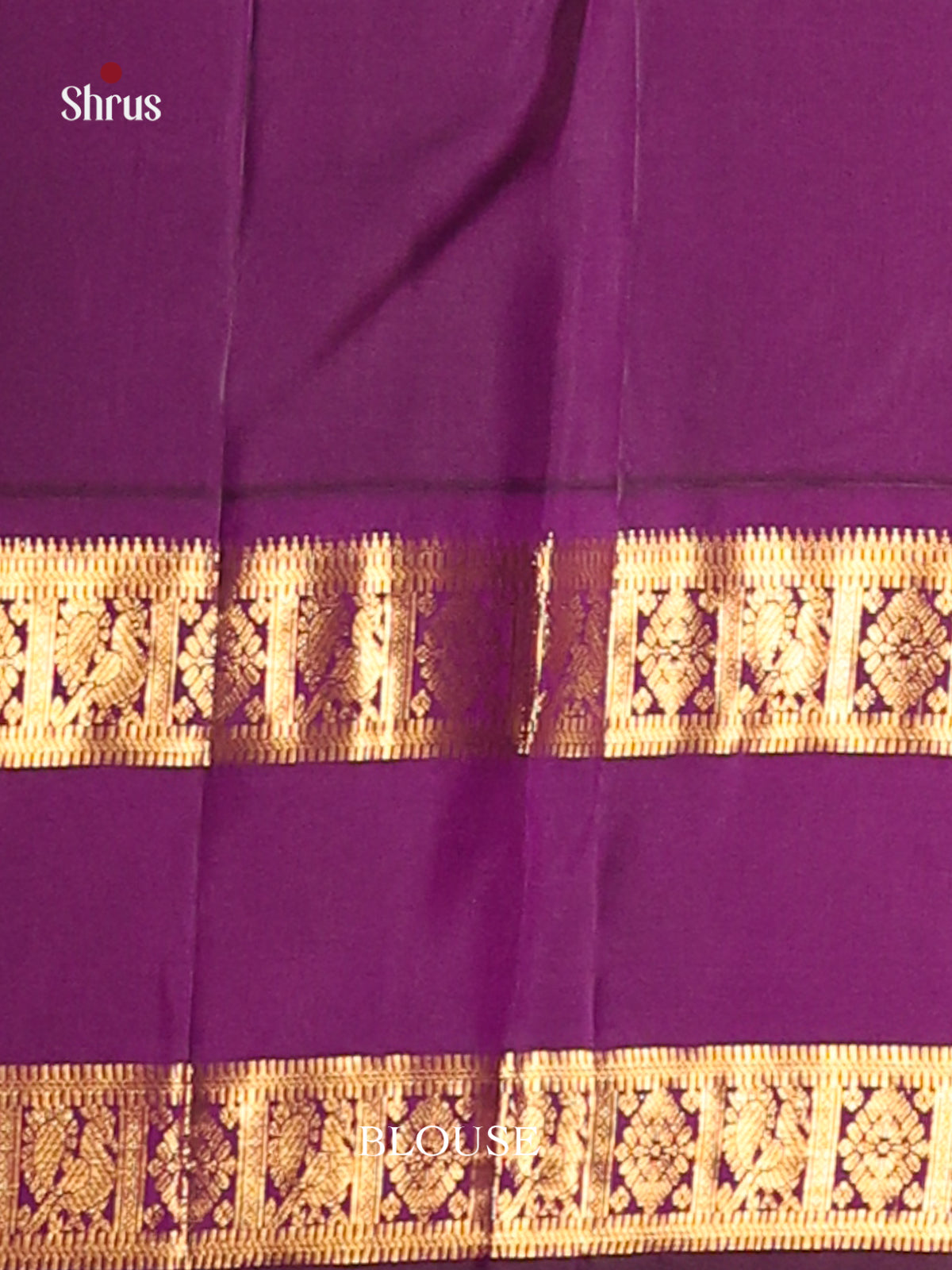 Glistening Cream Kanchipuram Saree with Zari Buttas & Purple Rettaipet zari border -2