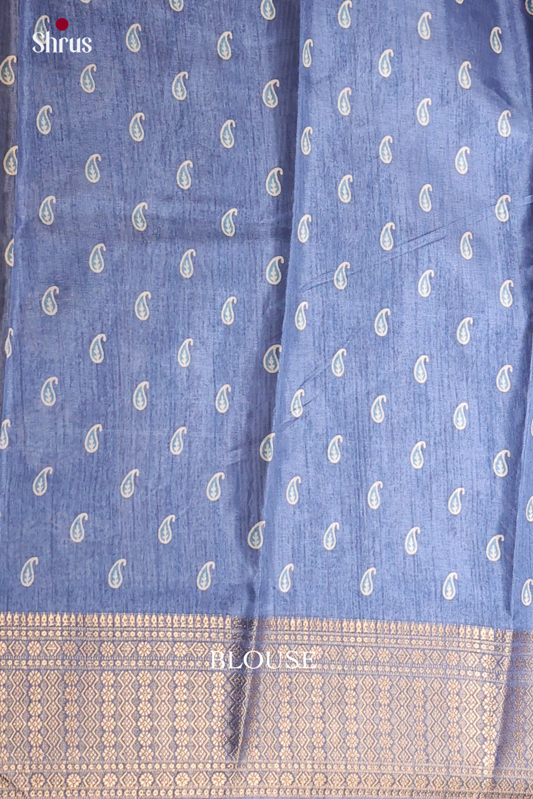 Blue - Semi Crepe Saree