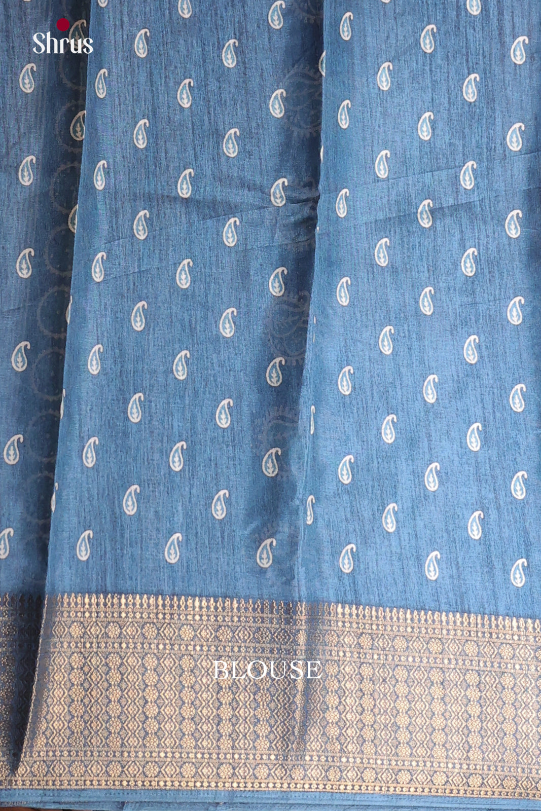 Blue - Semi Crepe Saree