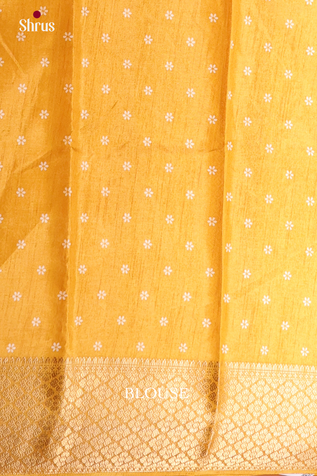 Yellow - Semi Crepe Saree - Shop on Shrus.com