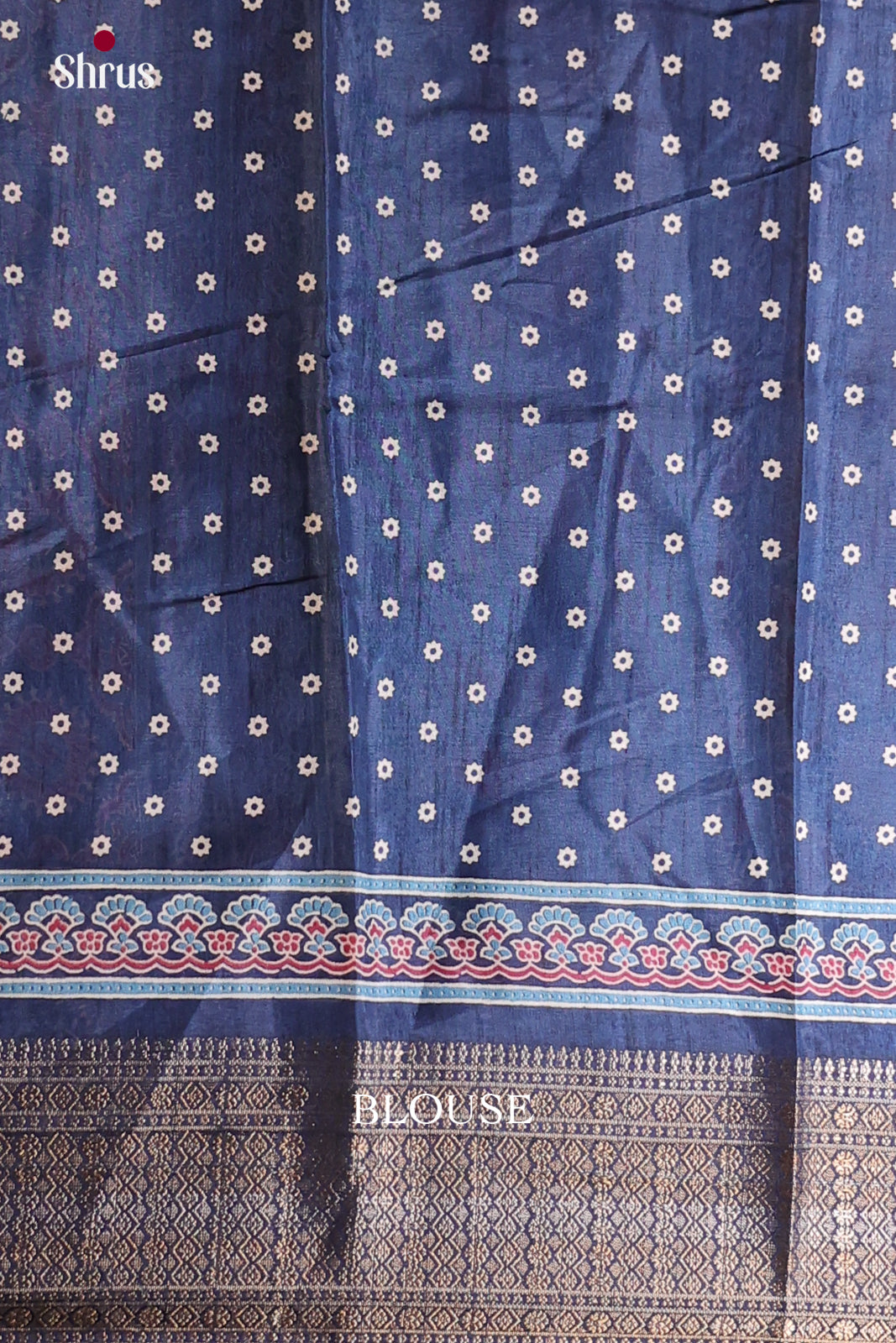 Blue - Semi Crepe Saree