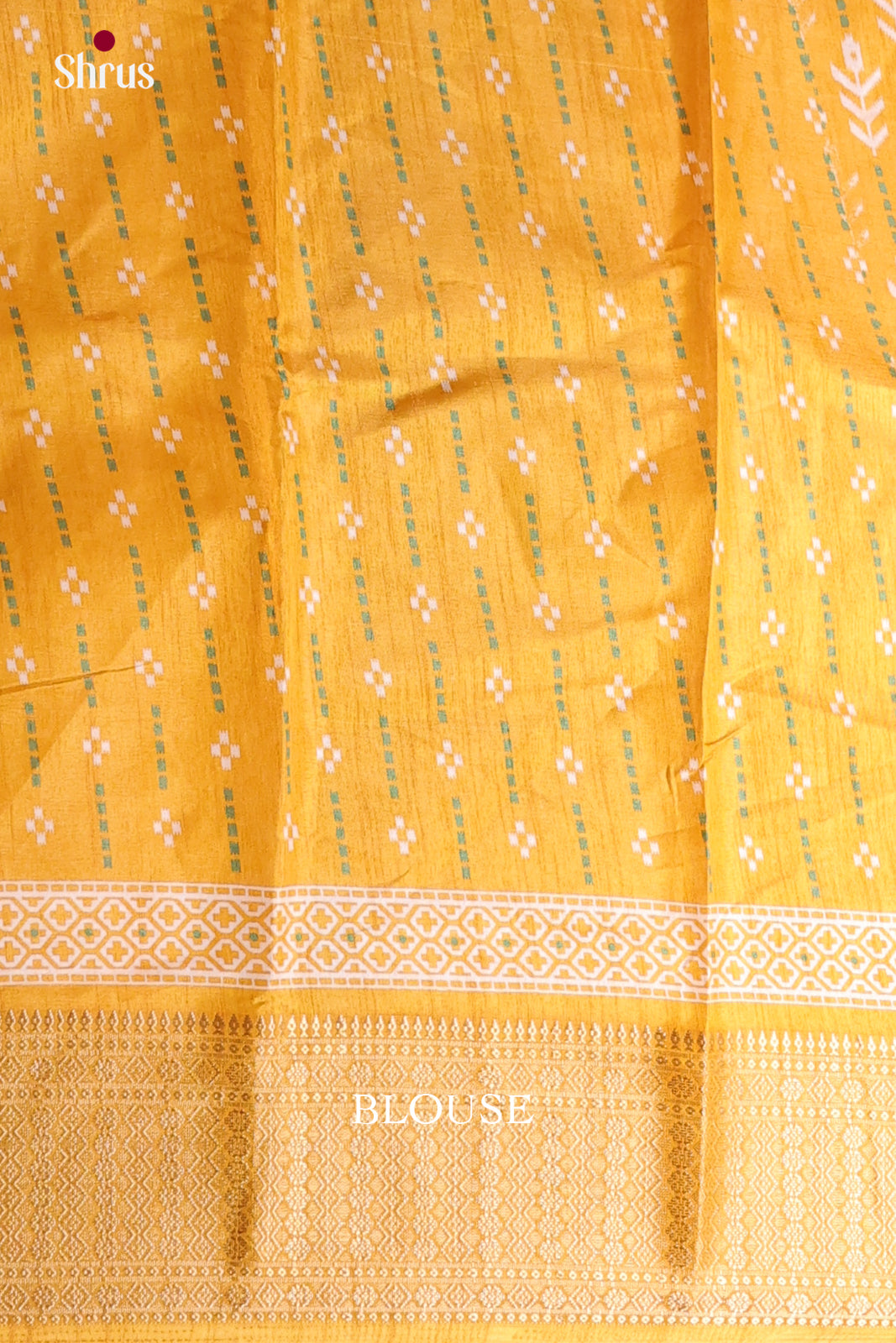 Yellow- Semi Crepe Saree - Shop on Shrus.com