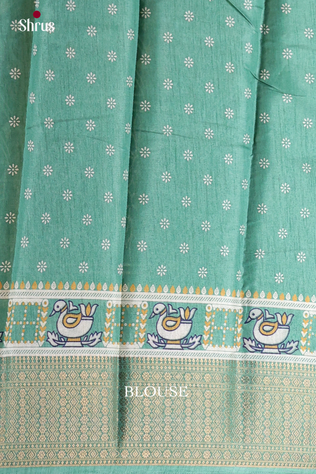 Green - Semi Crepe Saree - Shop on Shrus.com