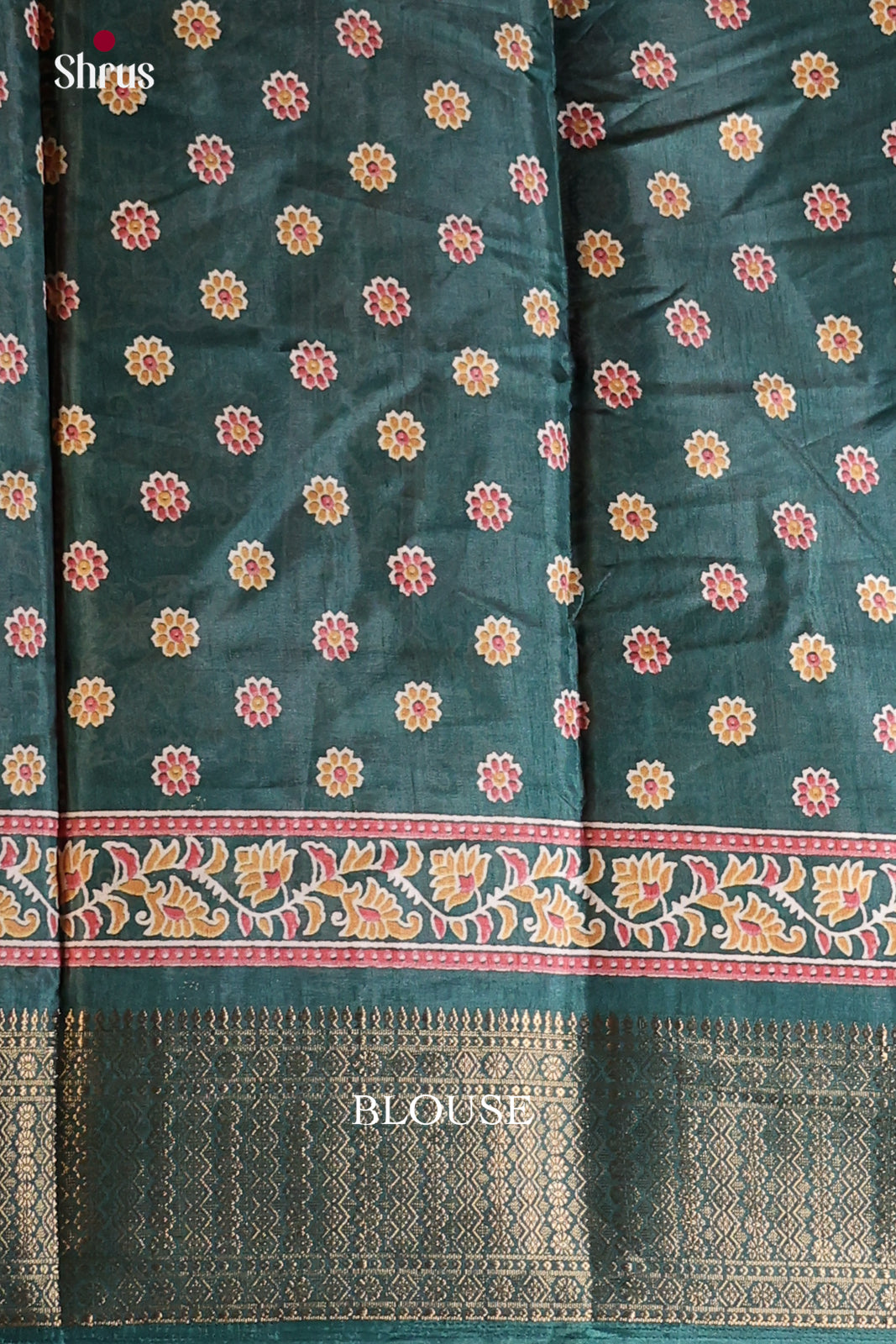 Green - Semi Crepe Saree - Shop on Shrus.com