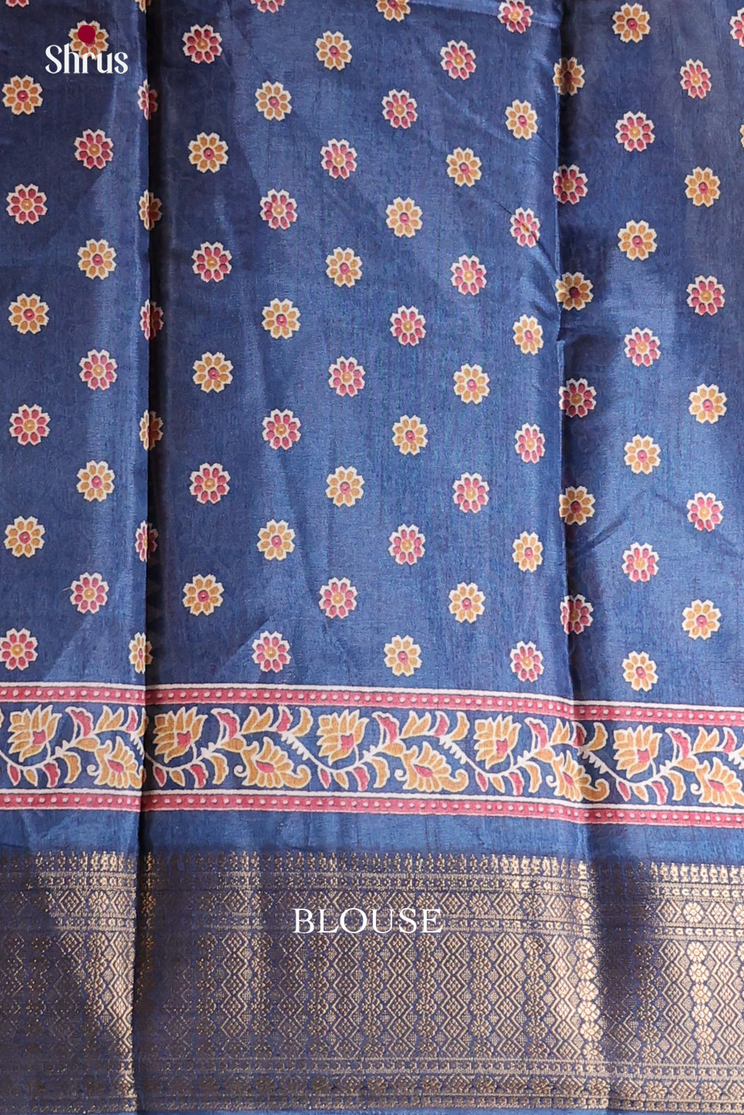 Blue- Semi Crepe Saree