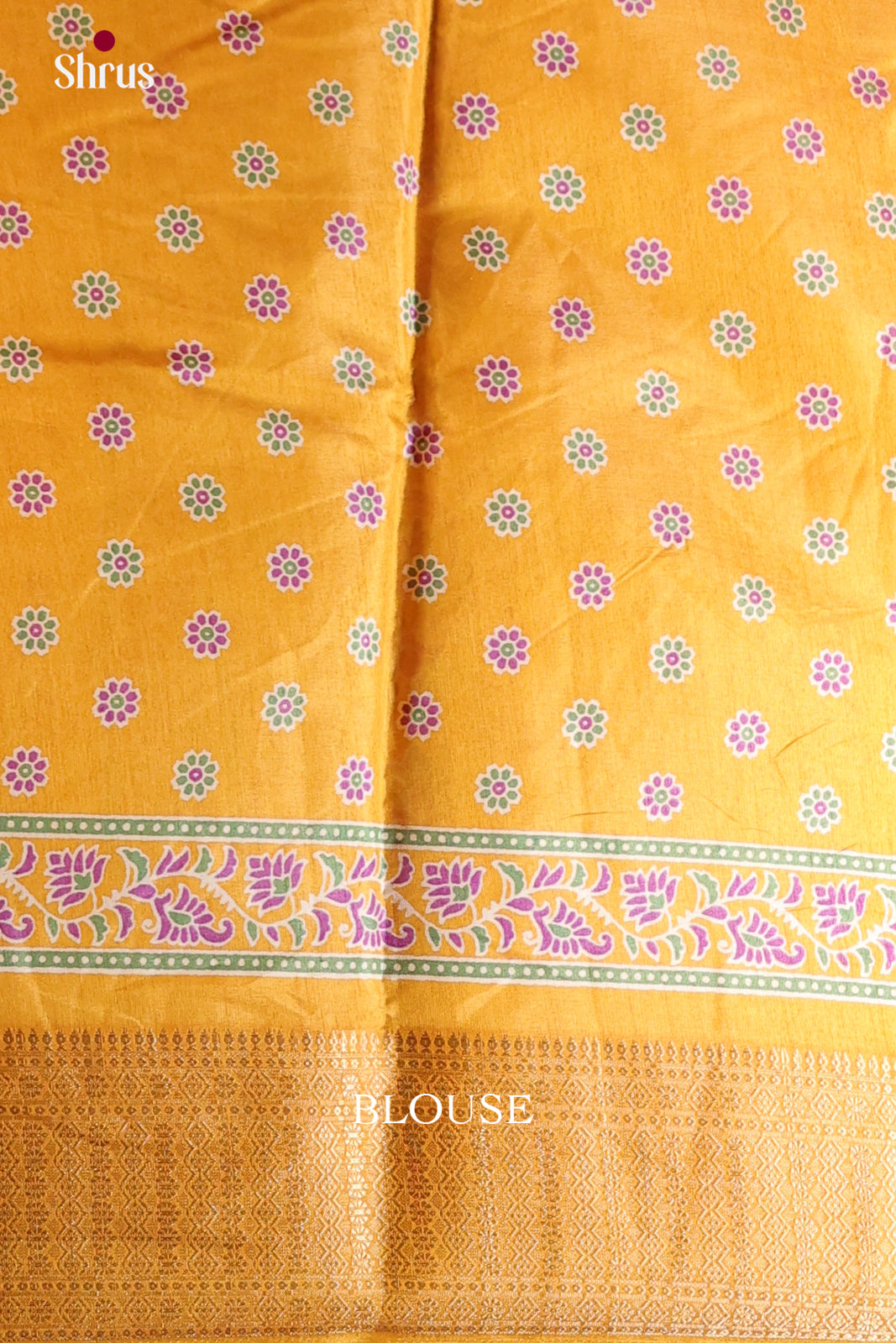 Yellow - Semi Crepe Saree - Shop on Shrus.com