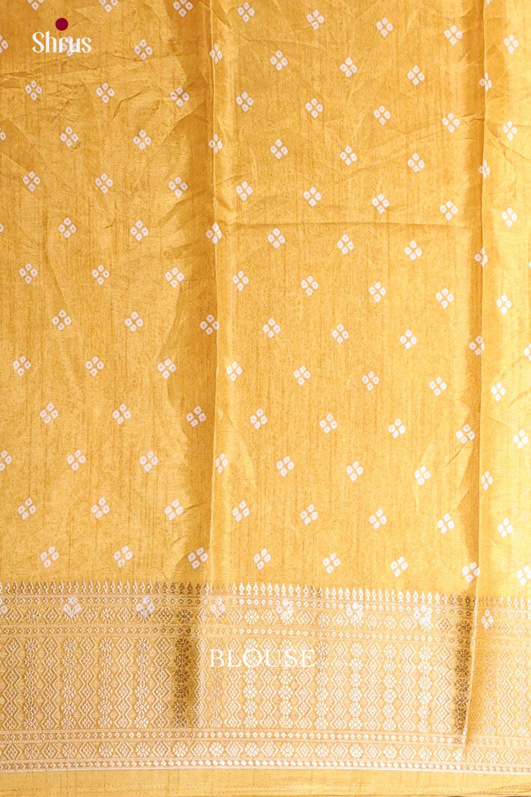 Yellow - Semi Crepe Saree - Shop on Shrus.com