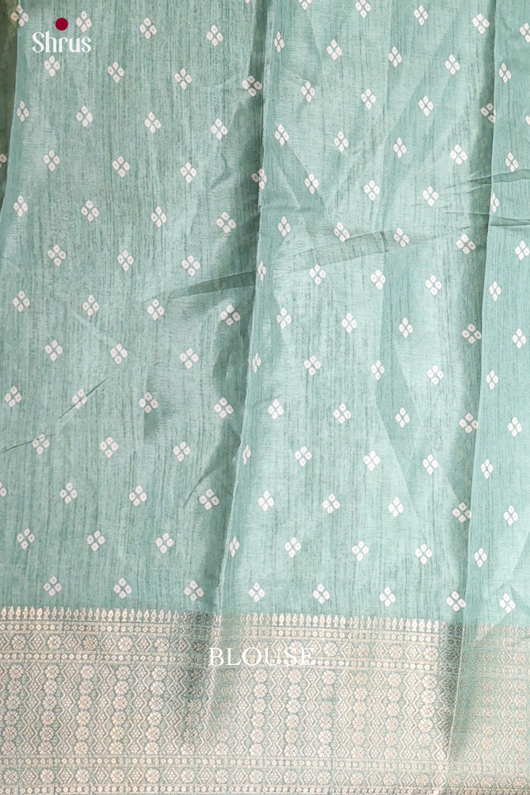 Grey Green - Semi Crepe Saree - Shop on Shrus.com