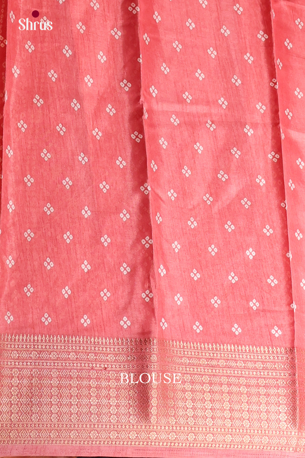 Orangish Pink - Semi Crepe Saree - Shop on Shrus.com