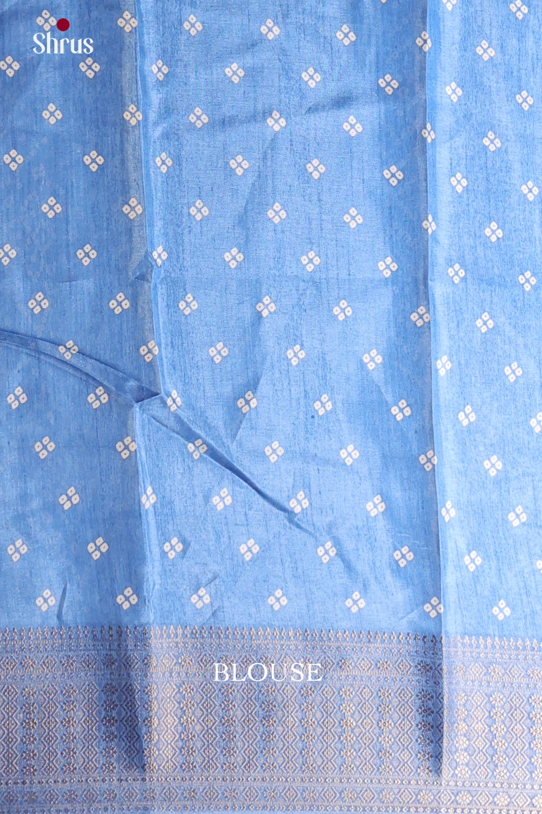 Blue - Semi Crepe Saree