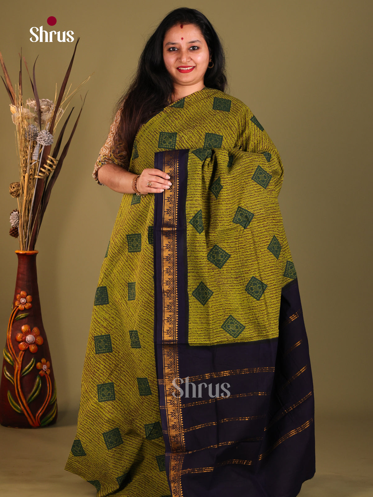 Green & Blue - Sungudi Cotton Saree - Shop on Shrus.com