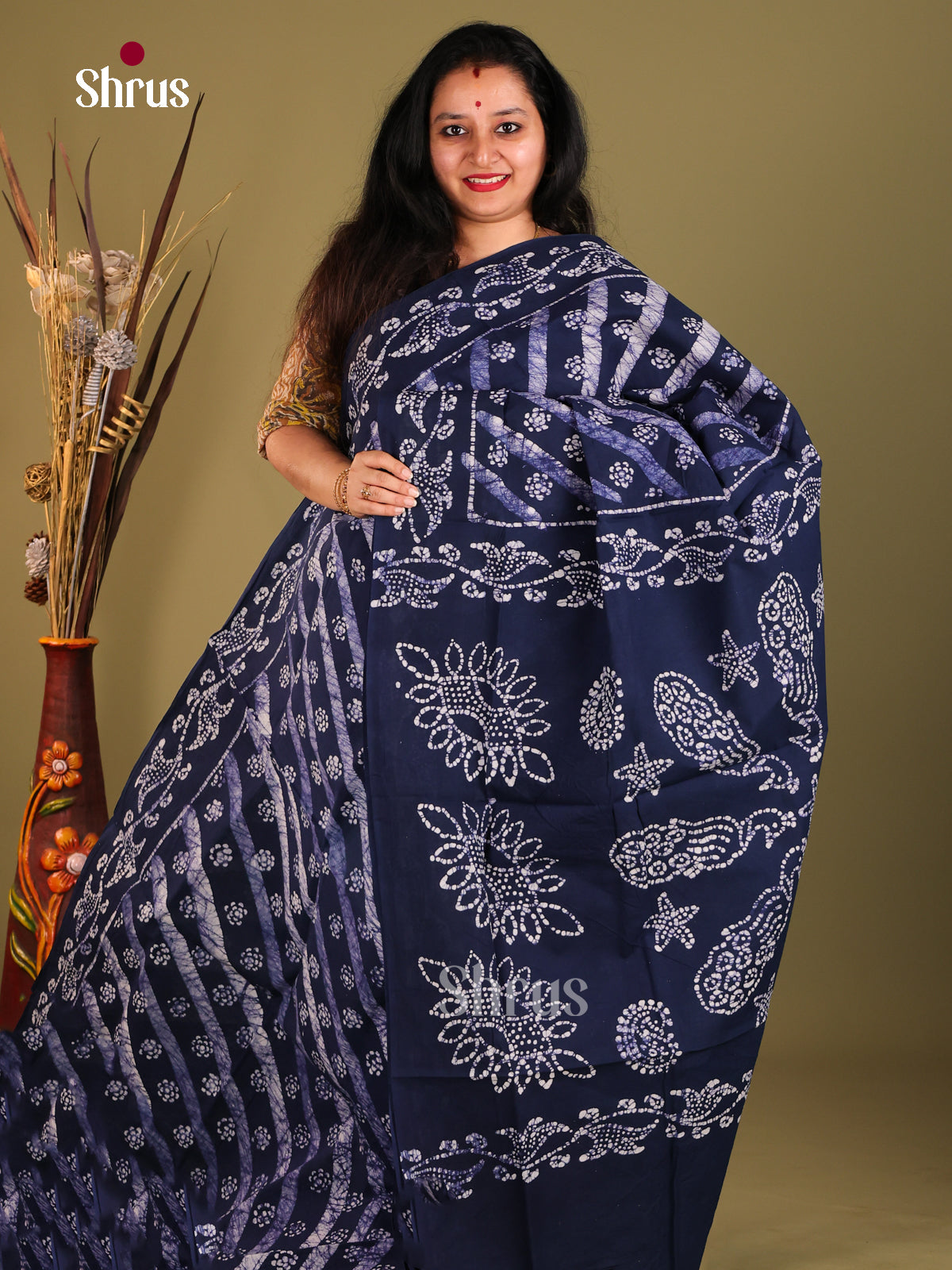 Blue- Sungudi Cotton Saree