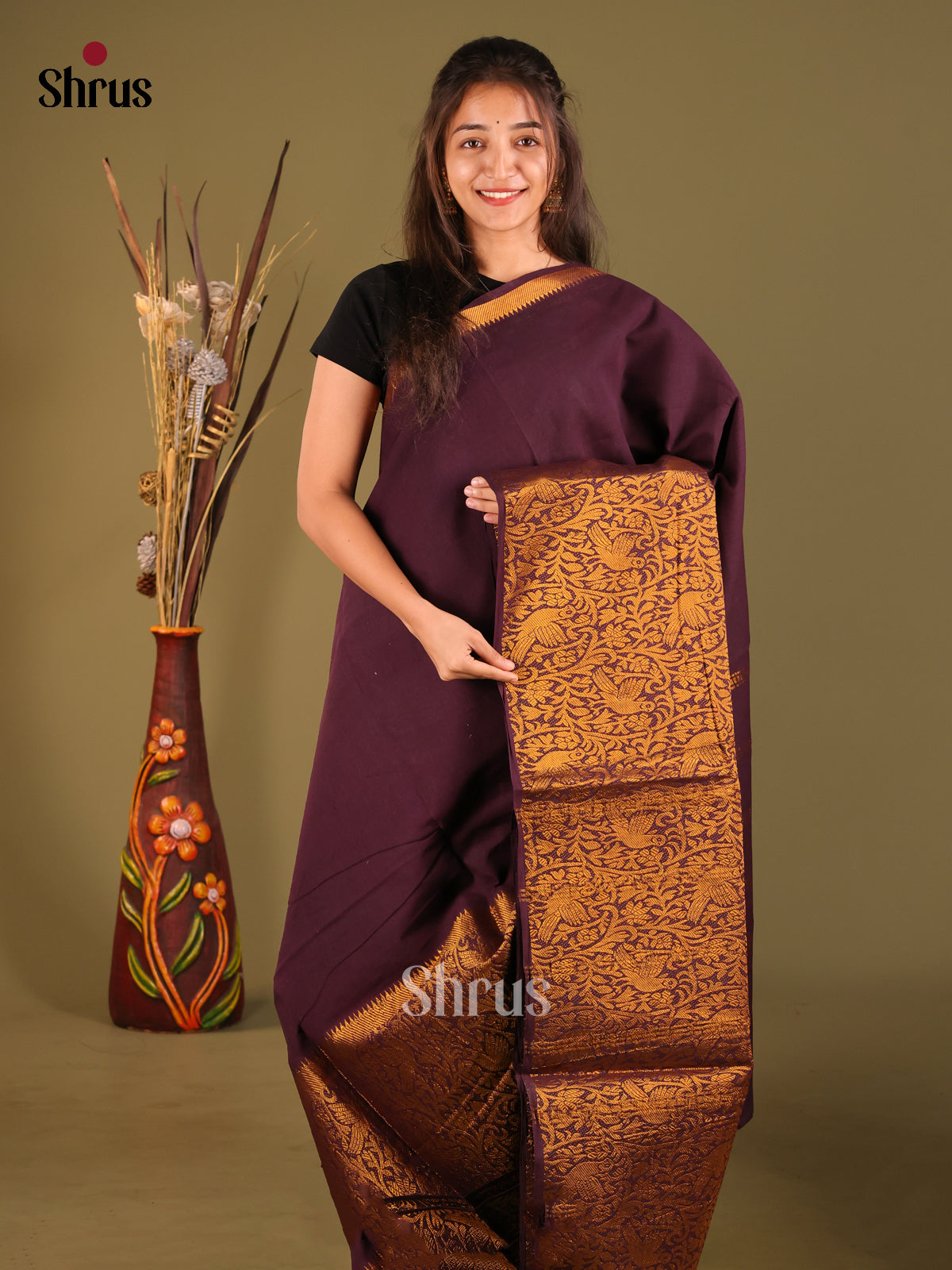 DHS11197 - Sungudi Cotton Saree - Shop on Shrus.com