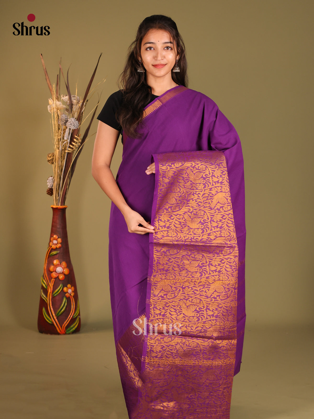 DHS11203 - Sungudi Cotton Saree - Shop on Shrus.com