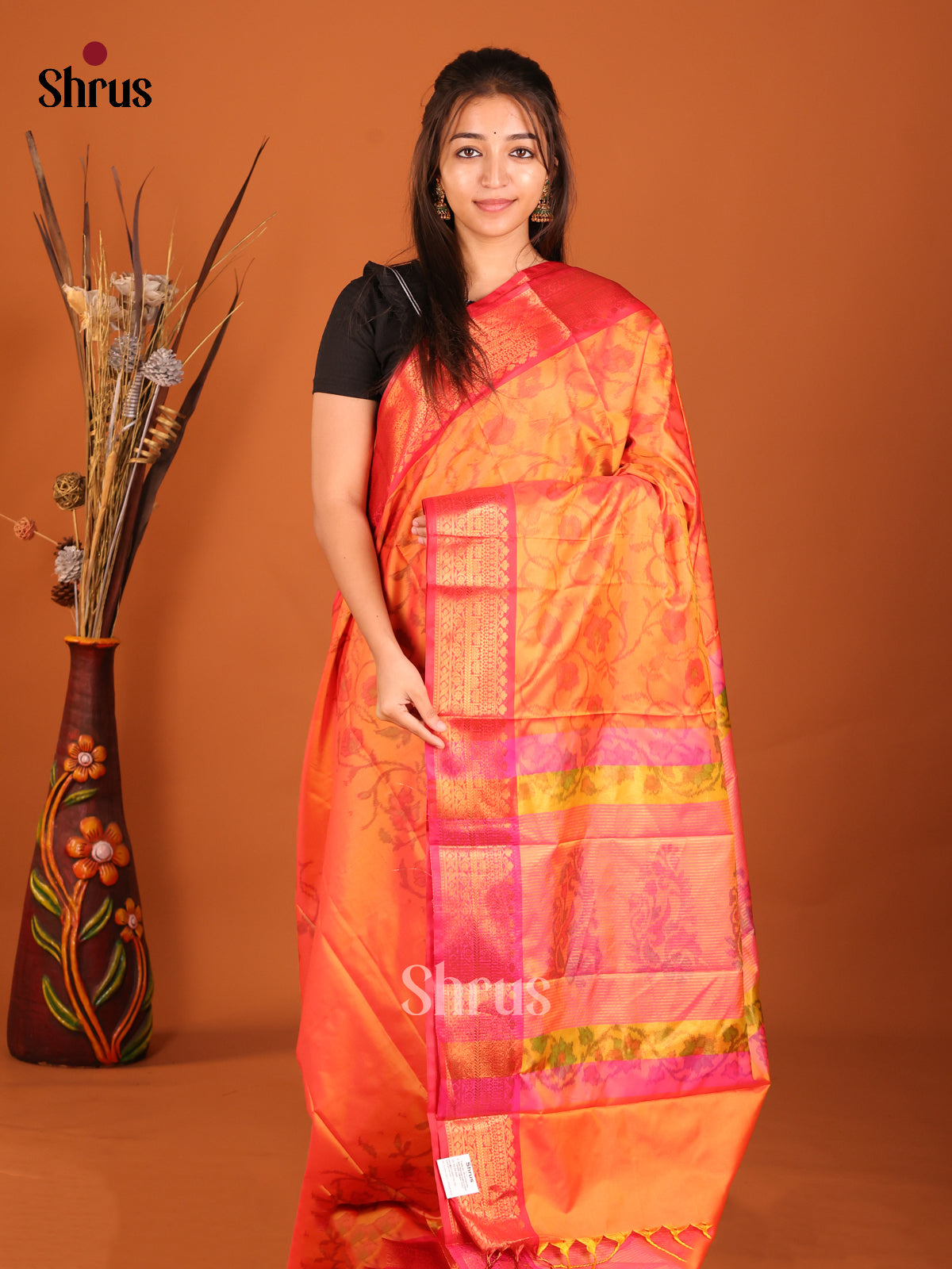 DHS11228 - Semi Pochampally Saree - Shop on Shrus.com