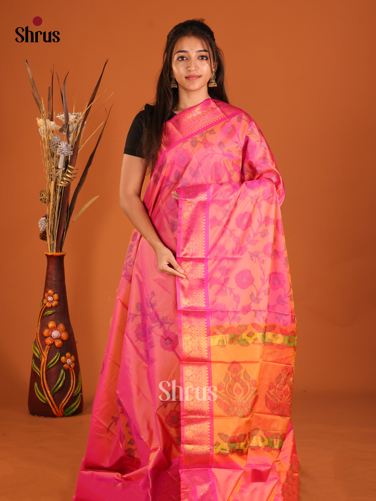 DHS11232 - Semi Pochampally Saree - Shop on Shrus.com