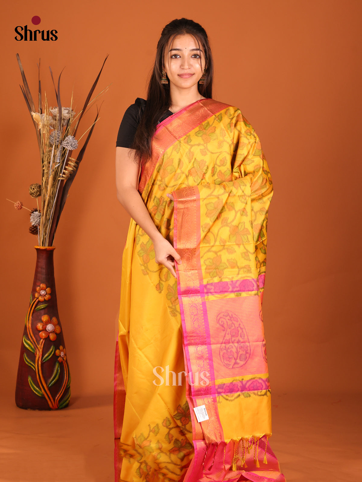 DHS11242 - Semi Pochampally Saree - Shop on Shrus.com
