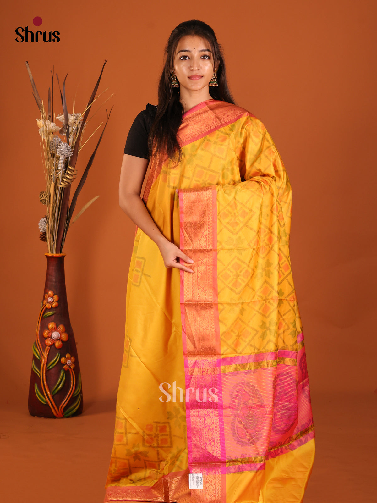 DHS11246 - Semi Pochampally Saree - Shop on Shrus.com