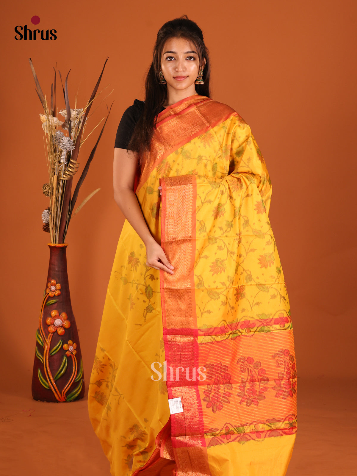 DHS11300 - Semi Pochampally Saree - Shop on Shrus.com