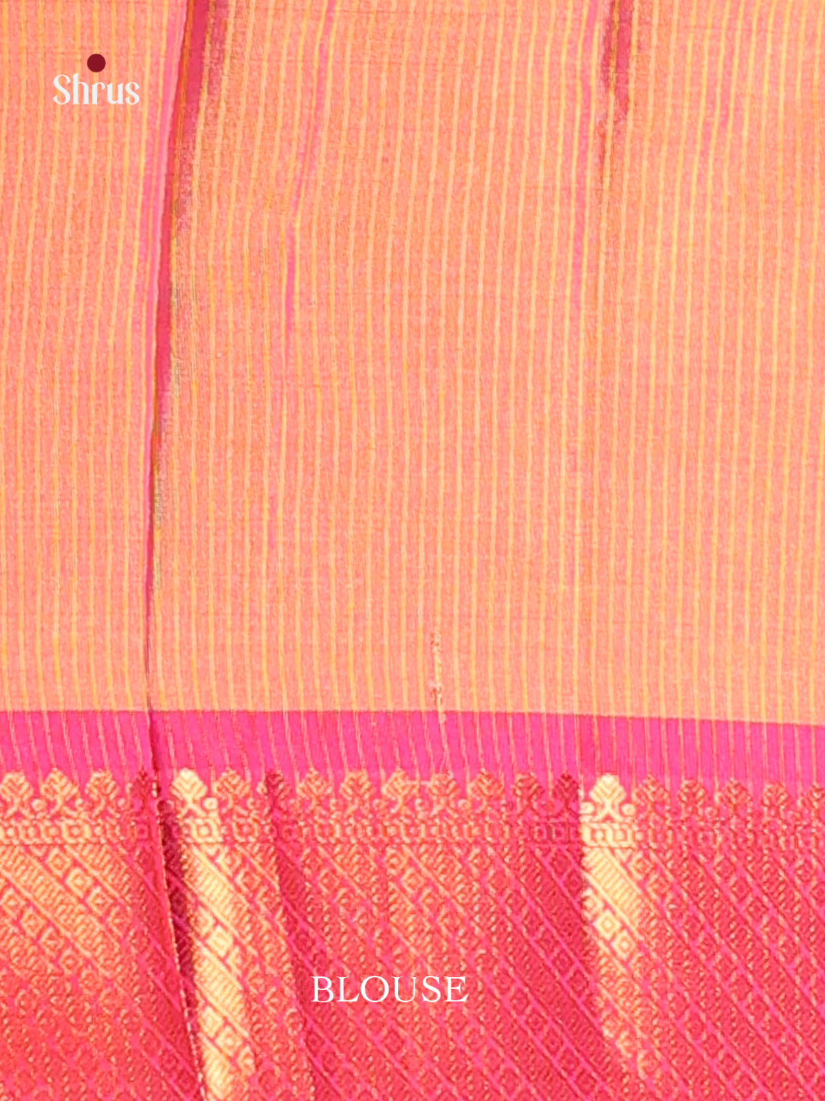 Orange & PInk- Semi Pochampally Saree - Shop on Shrus.com